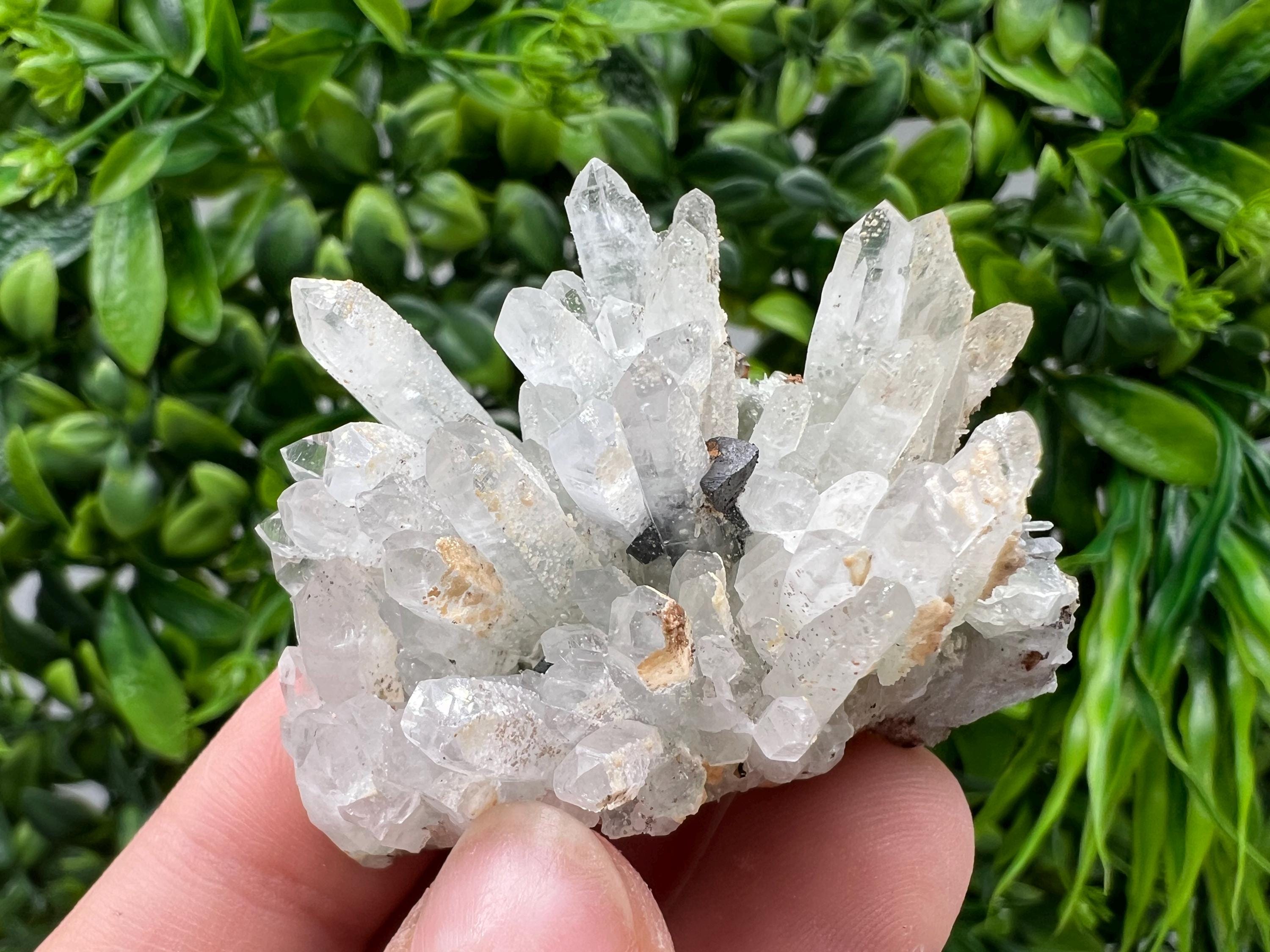 Transparent Quartz,Chlorite,Chalcopyrite Matrix,From Borieva mine,Madan,Bulgaria,Quartz,Quartz crystal,mineral specimen,collection quartz