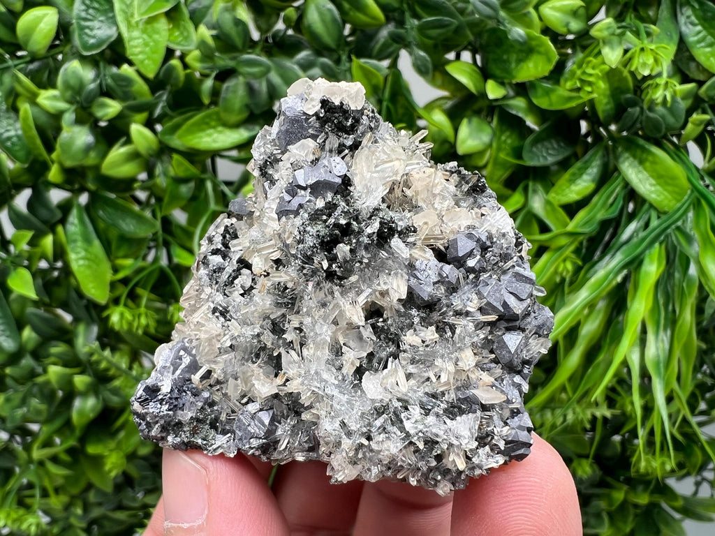 Galena Chalcopyrite on Calcite and Quartz, Bulgaria Mineral Specimen