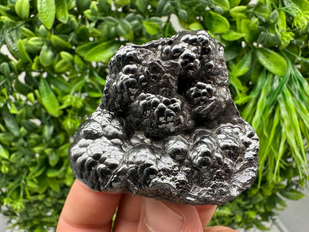 Botryoidal Black Hematite Specimen: Moroccan Crystal for Reiki Chakra