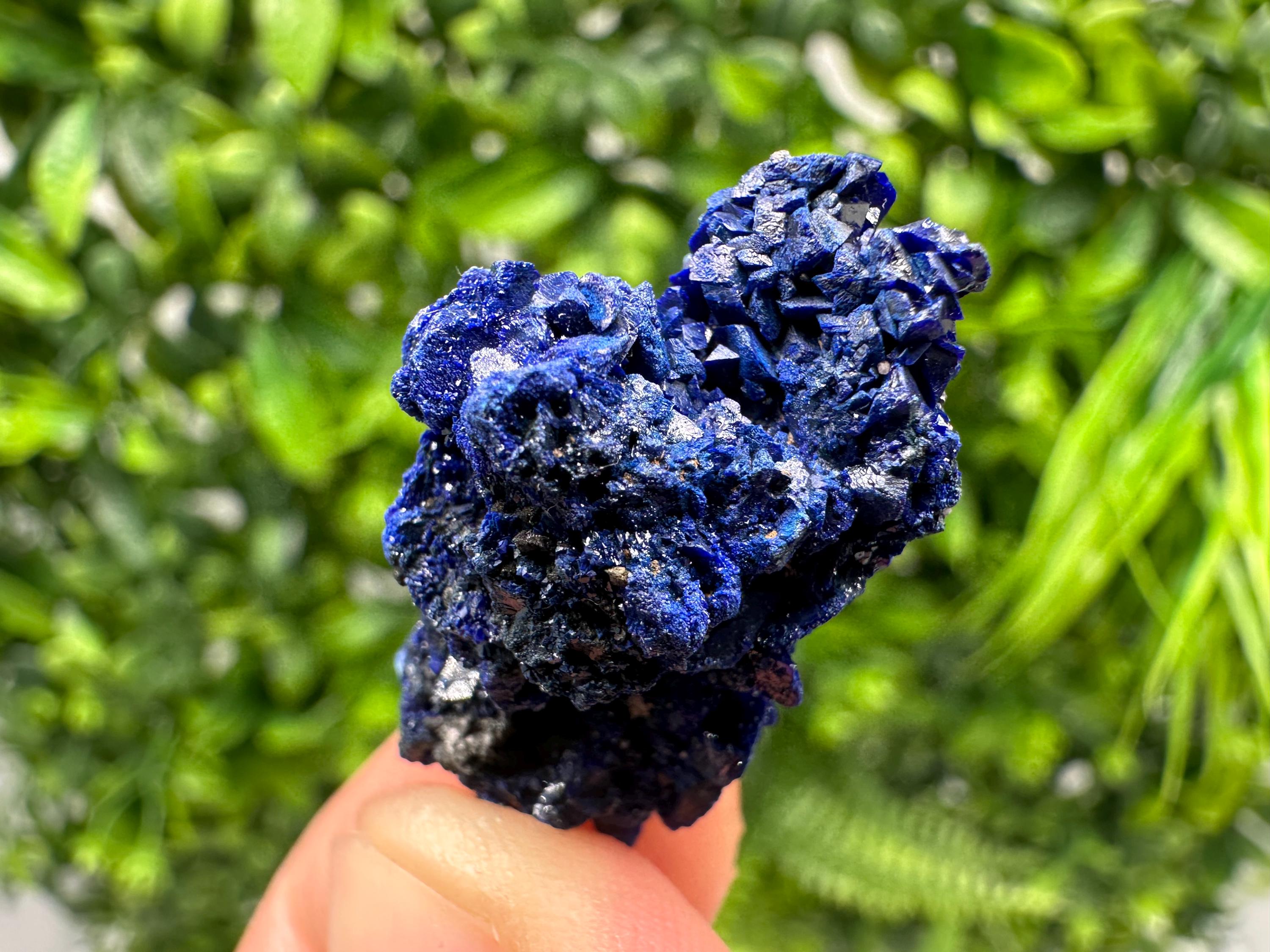 Crystallized Azurite-Kerrouchen,Morocco-Blue Azurite Specimen-High Quality Blue Azurite-Azurite Mineral Specimen, gemmy,lustrous of Azurite
