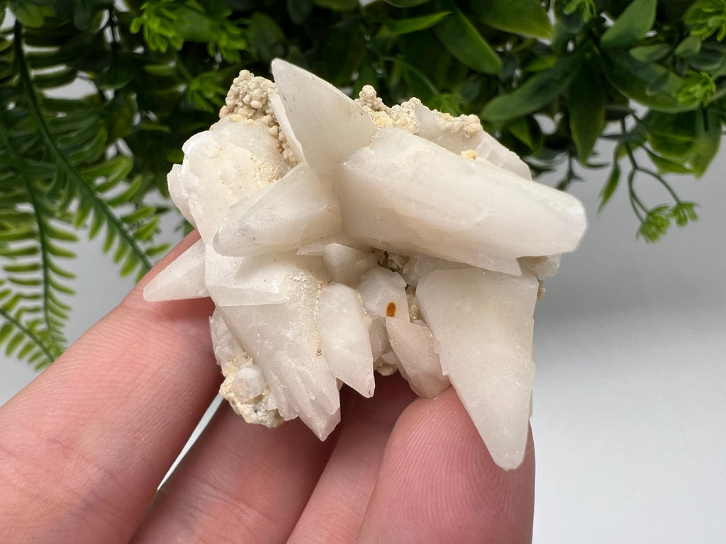 Calcite on Green Quartz: Djurcovo Mine, Bulgaria Healing Crystal