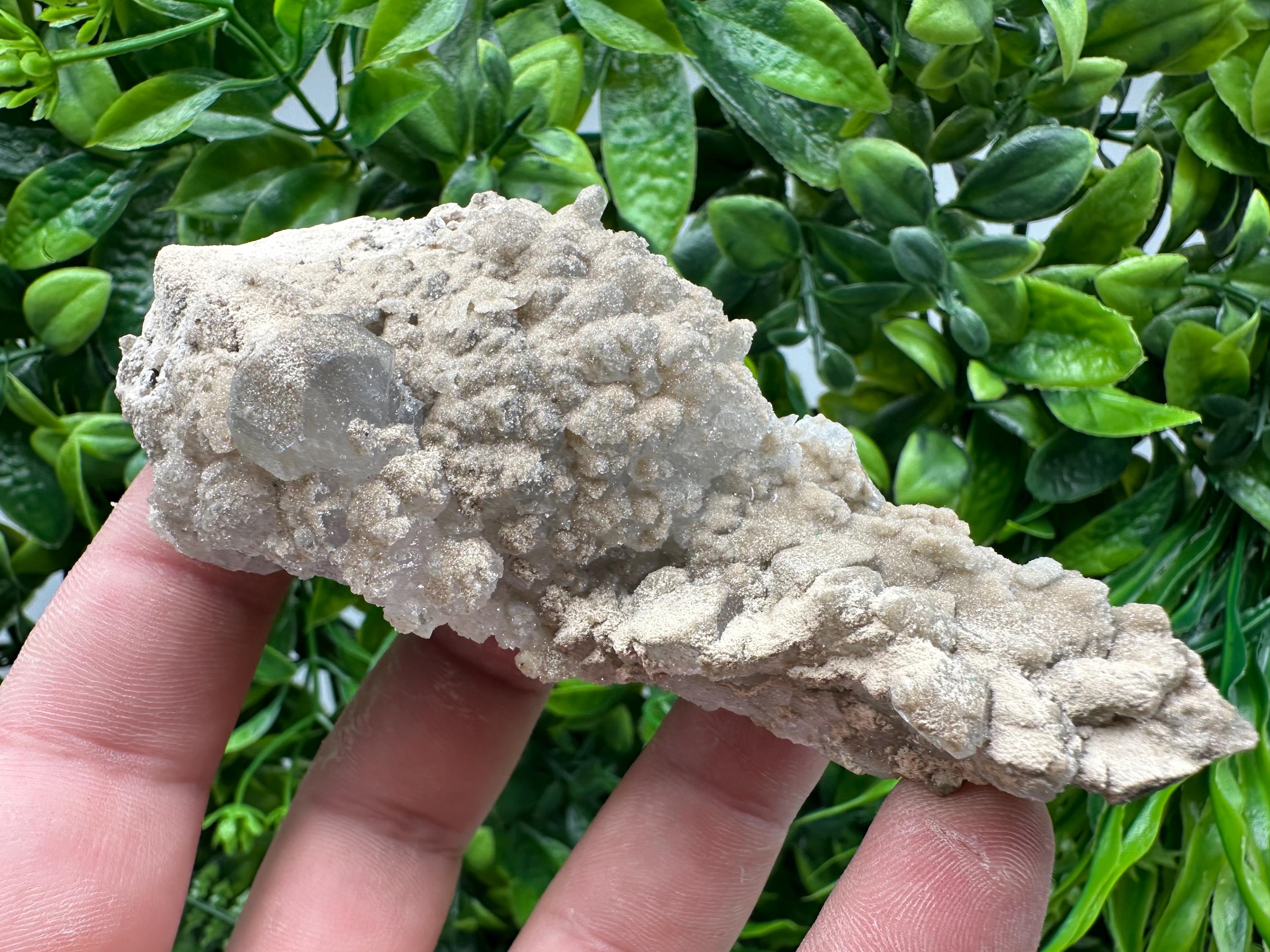 Transparent Apophyllite on Chalcedony, India Mineral Specimen