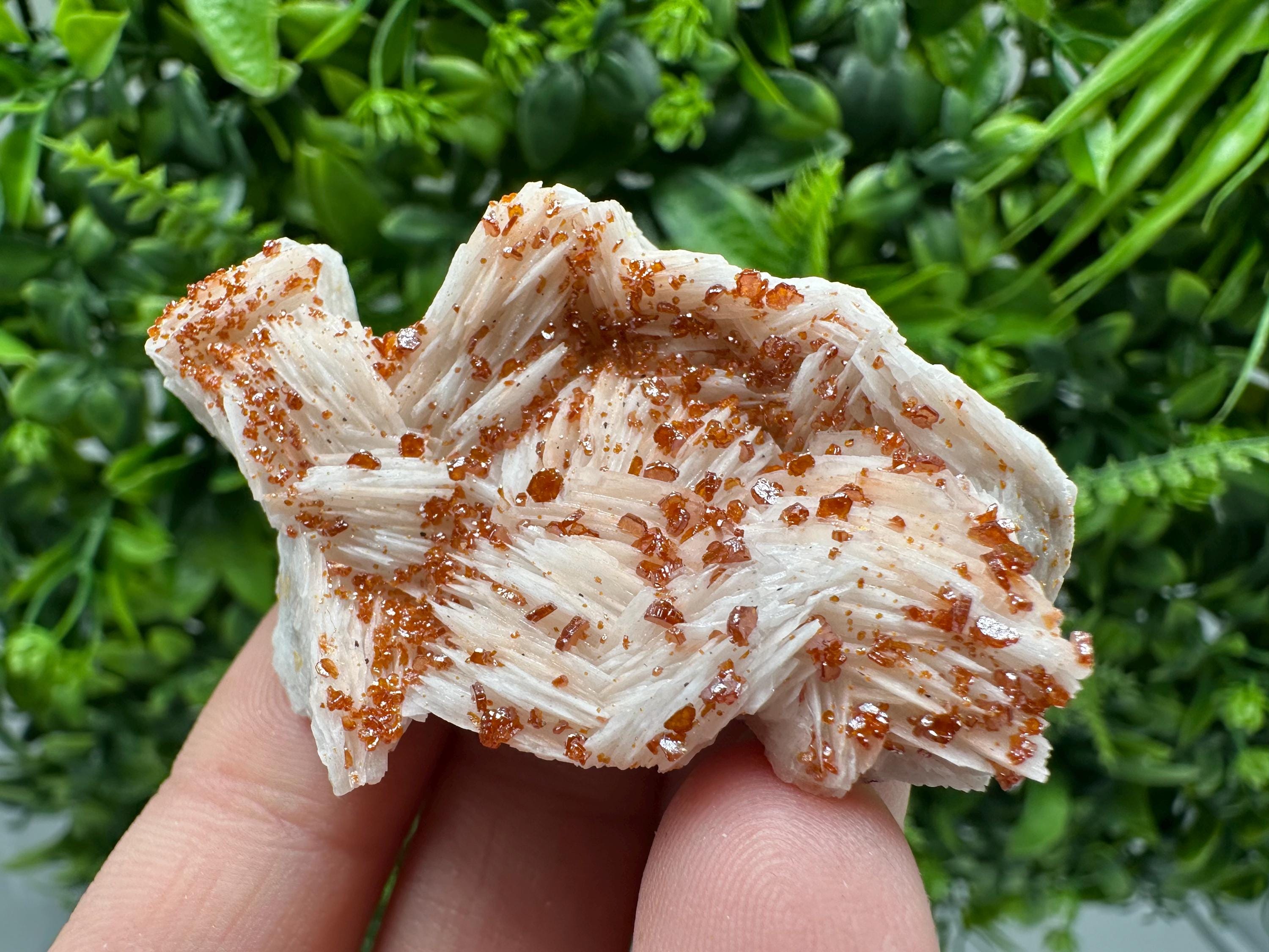Red Vanadinite on Barite, Moroccan Crystal Specimen