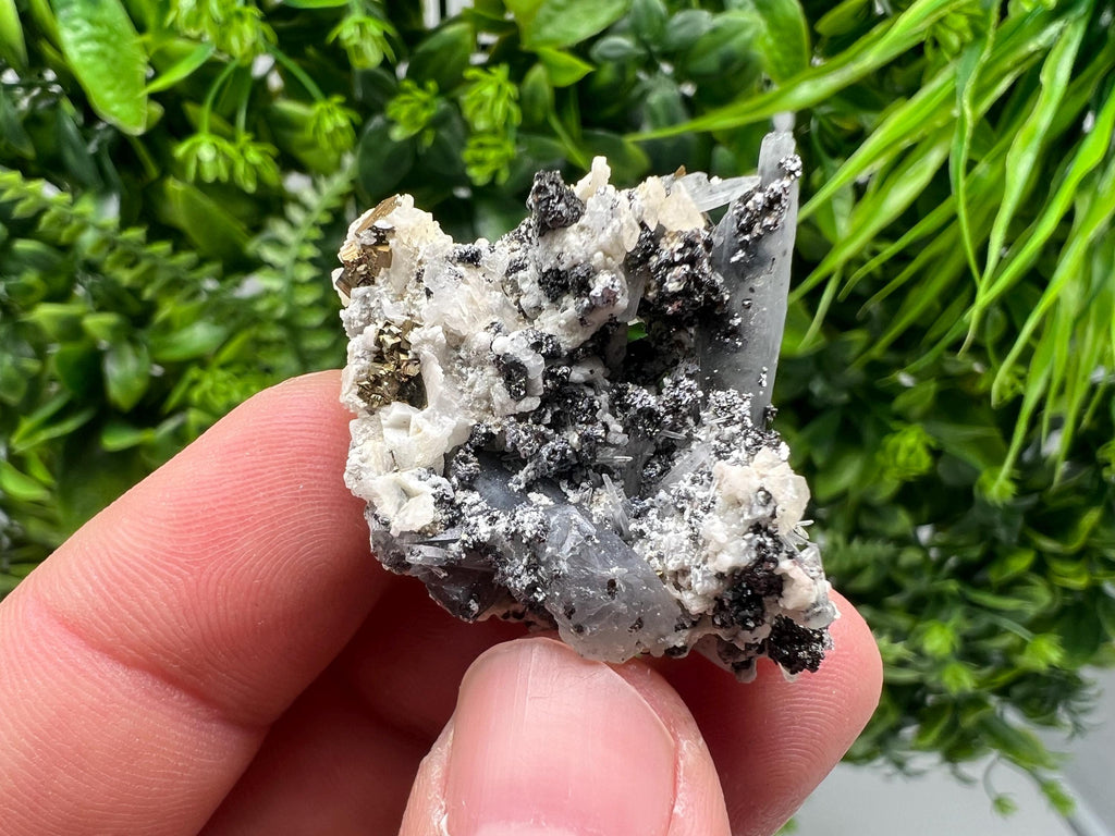 Borieva Mine Quartz Crystal, Calcite, Pyrite Specimen, Home Decor
