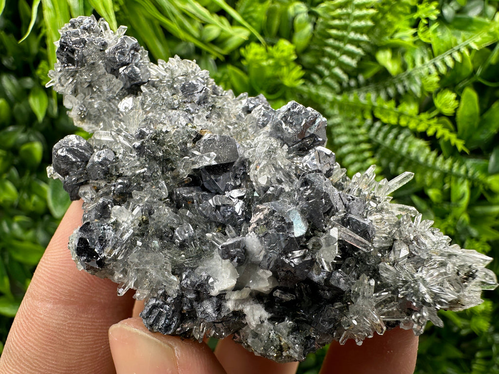 Galena Sphalerite on Quartz Crystal, Bulgaria Mineral Specimen