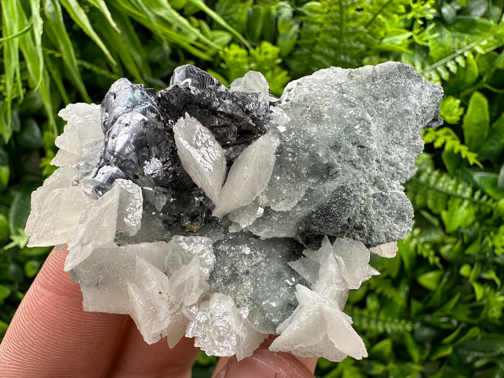 Galena Sphalerite Calcite Cluster, Borieva Mine Mineral Specimen