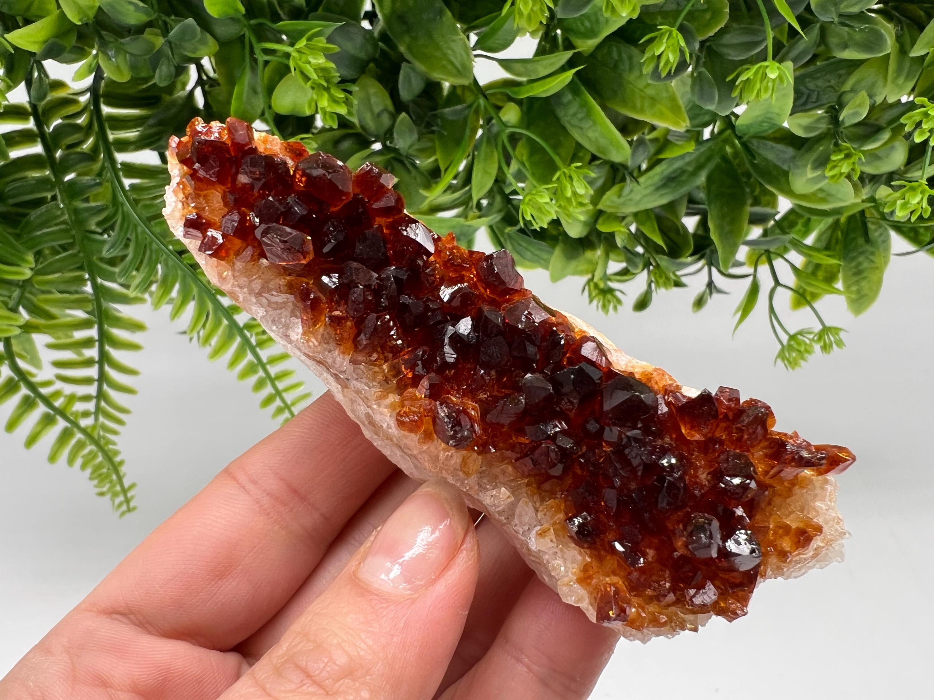 Citrine Crystal with Hematite Inclusions: Natural Phantom Cluster