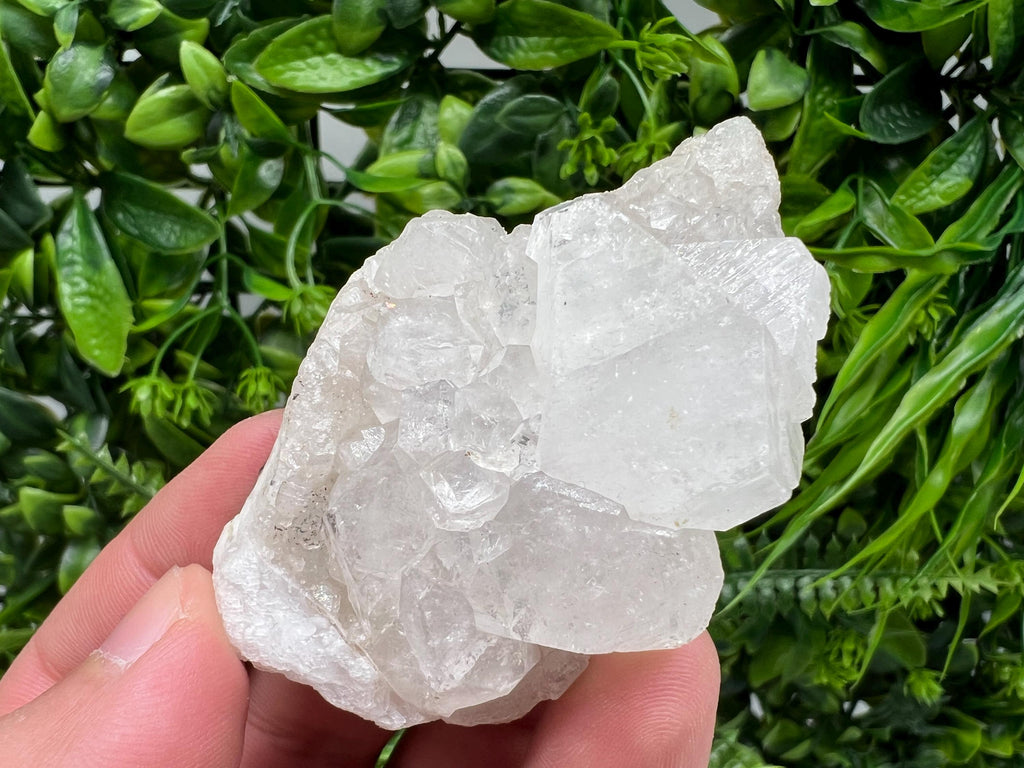 Transparent Apophyllite on Chalcedony, Natural Crystal Mineral Specimen, India