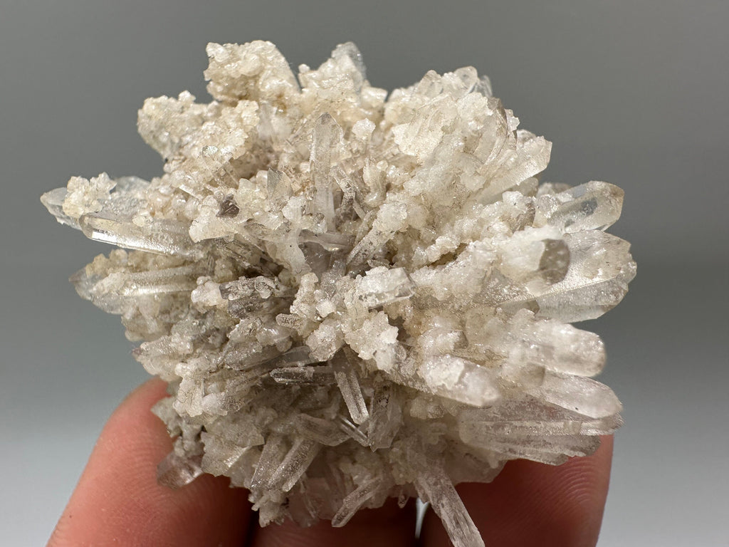 Transparent Quartz with Calcite: Krushev dol Bulgaria Crystal