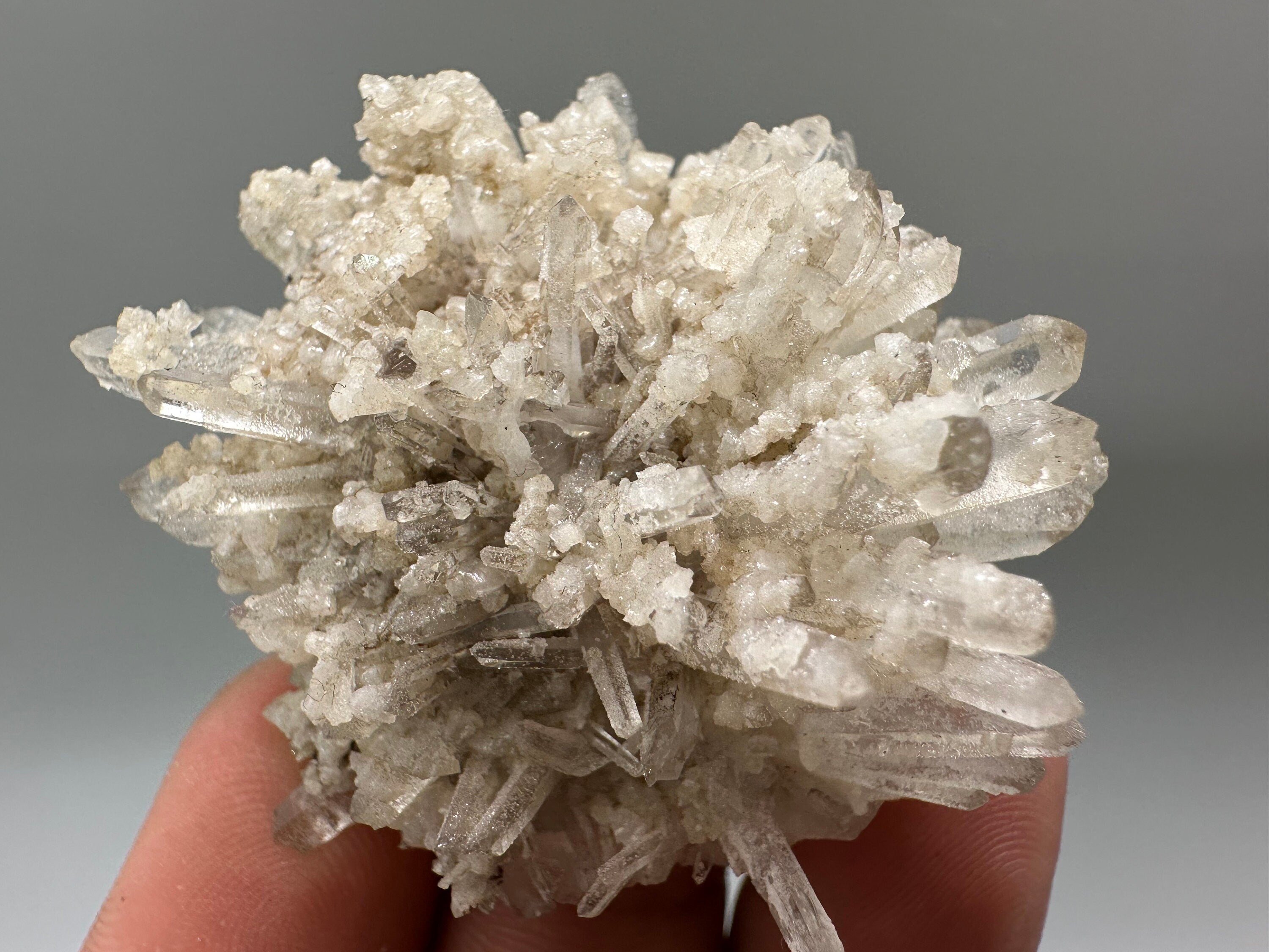 Transparent Quartz with Calcite: Krushev dol Bulgaria Crystal