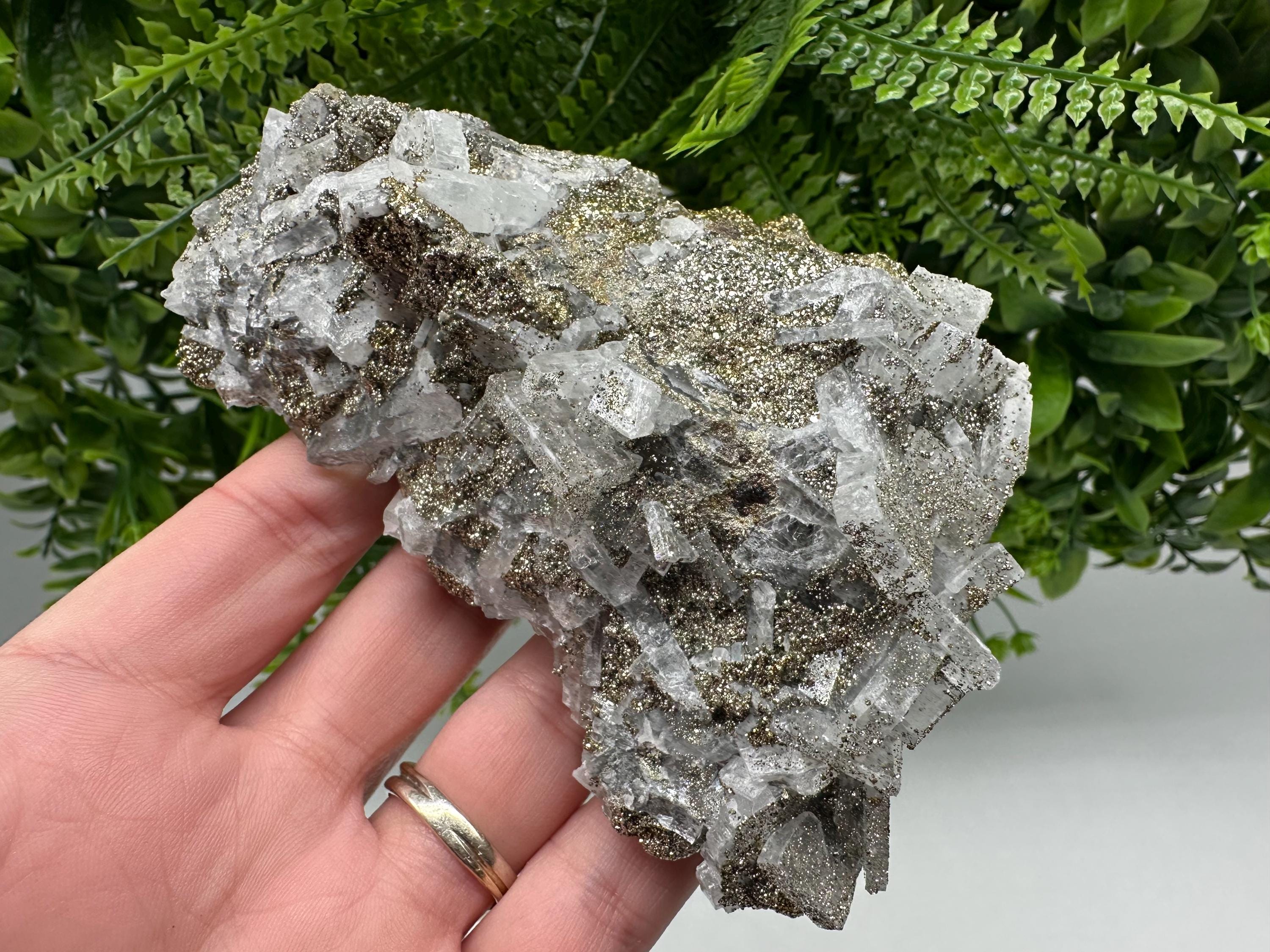 Marcasite Cluster,Barite on Chalcedony, Bulgaria Mineral Specimen