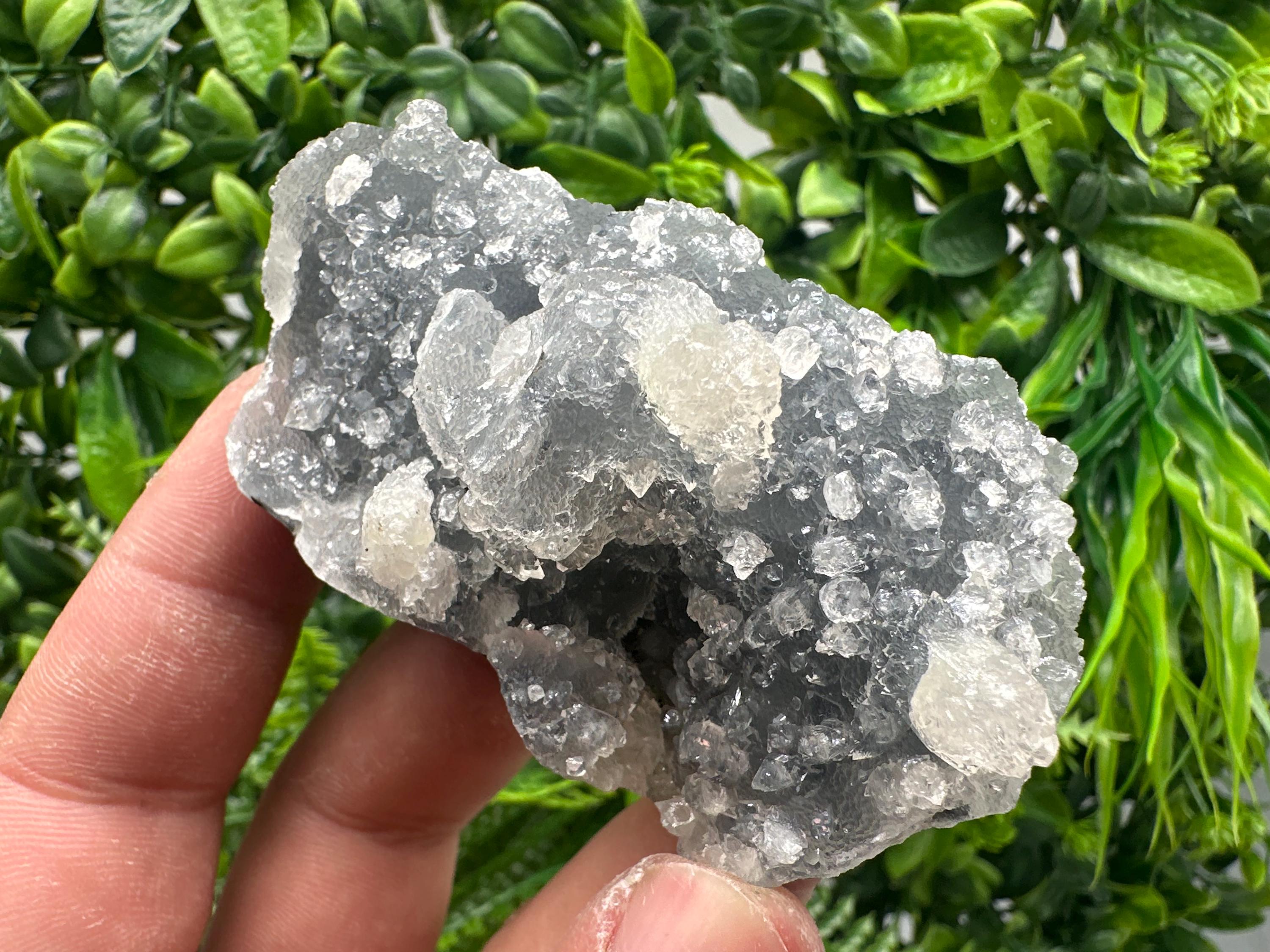 Apophyllite Stilbite on Chalcedony, India Crystal Specimen