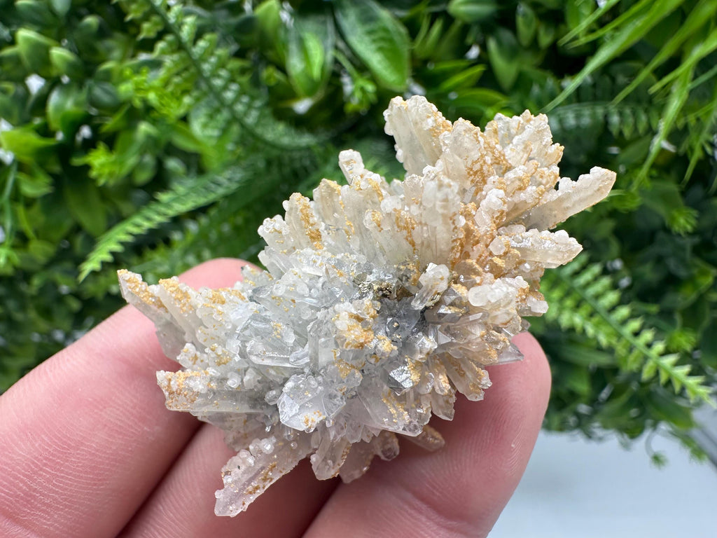 Quartz with Calcite and Chlorite: Borieva Mine Crystal Souvenir