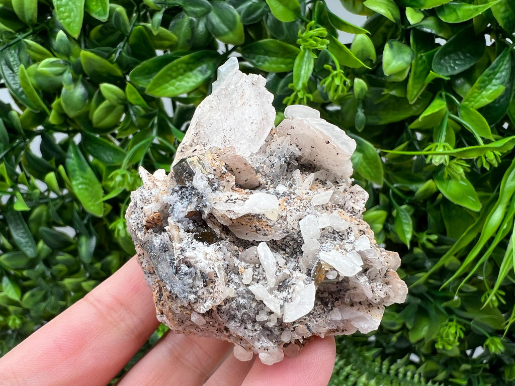 Rainbow Pyrite with Calcite, Borieva Bulgaria Crystal, Natural Mineral