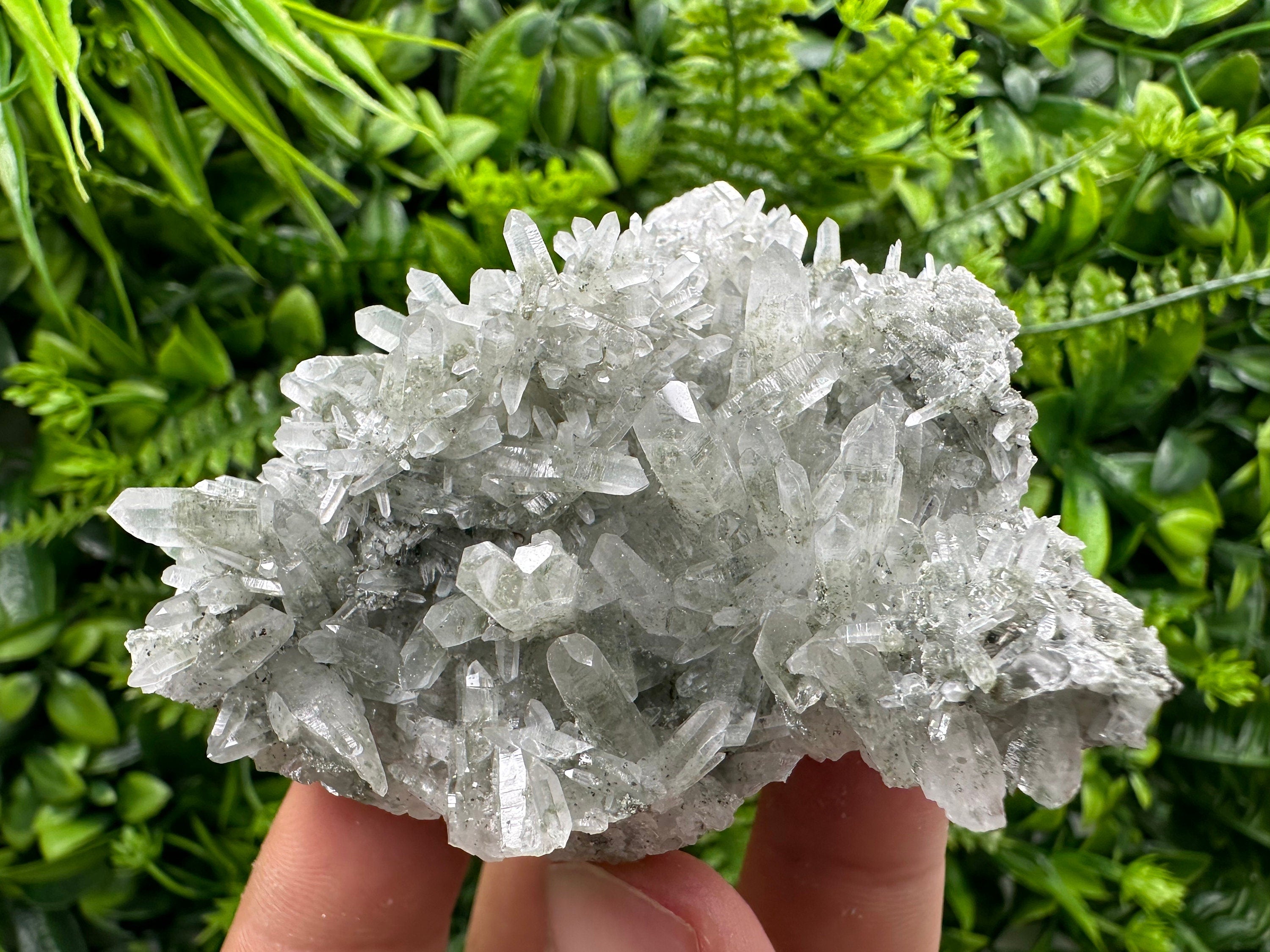 Chlorite Quartz Cluster, Borieva Mine Mineral Specimen, Bulgaria