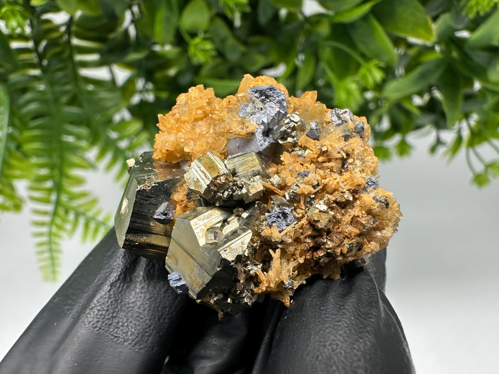Quartz with Pyrite,Galena,iron oxide Specimen: Borieva Mine Crystal Decor