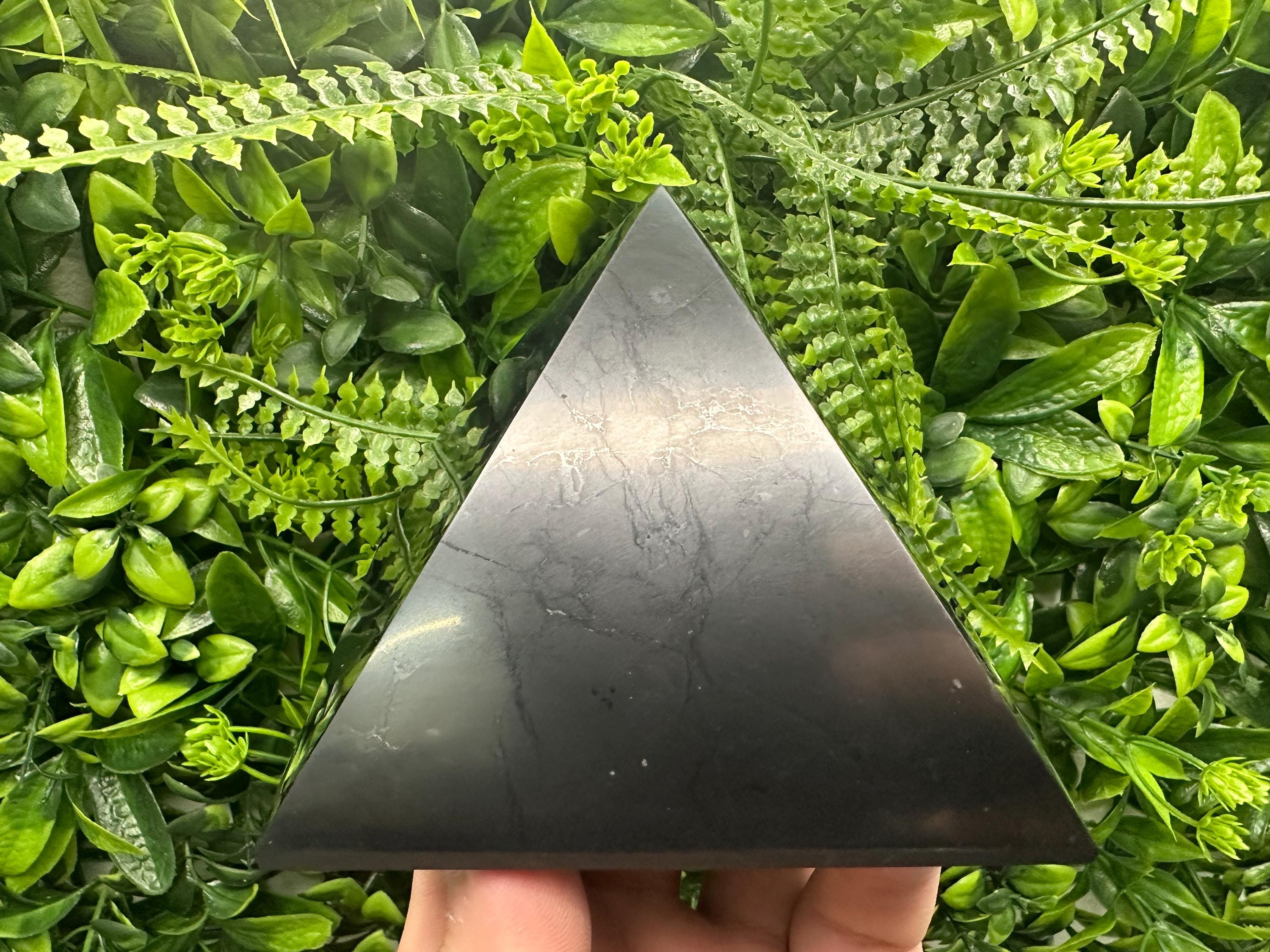 Shungite Pyramid 100MM – Natural Protection & EMF Shielding Stone