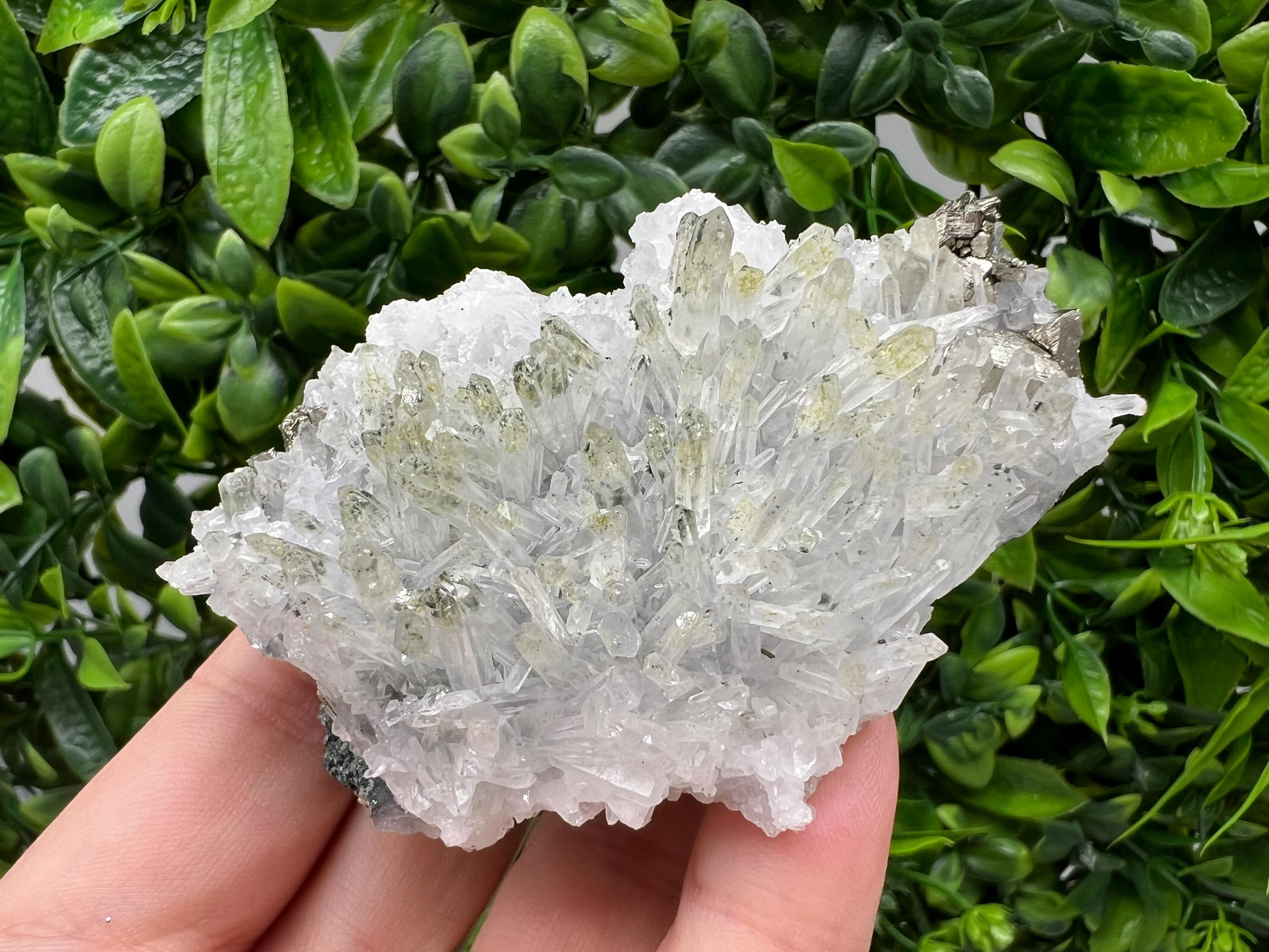 Lovely specimen Green Quartz inclusions Chlorite and Sphalerite/ Natural minerals/ Souvenir crystal gift minerals famous 9th September/Madan