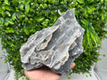 Large Blue Chalcedony Quartz Cluster: Chlorite Inclusions, Home Decor Stone