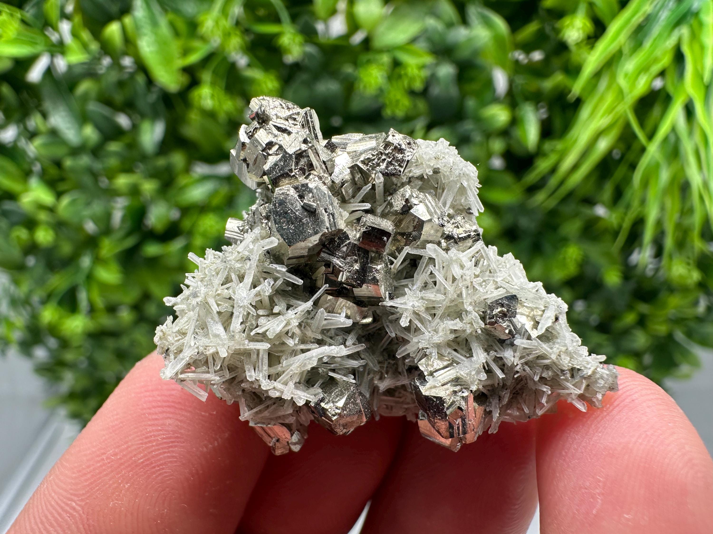 Pyrite on Quartz, Calcite Mineral Specimen, Madan Bulgaria