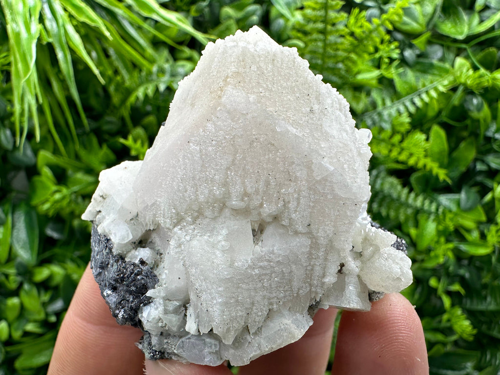 Calcite on Galena Mineral Specimen, Bulgaria Crystal Decor