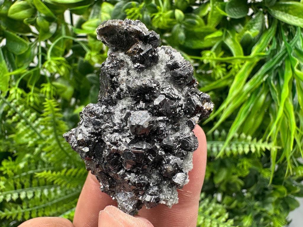 Sphalerite on Green Quartz, Borieva Mine Mineral Specimen
