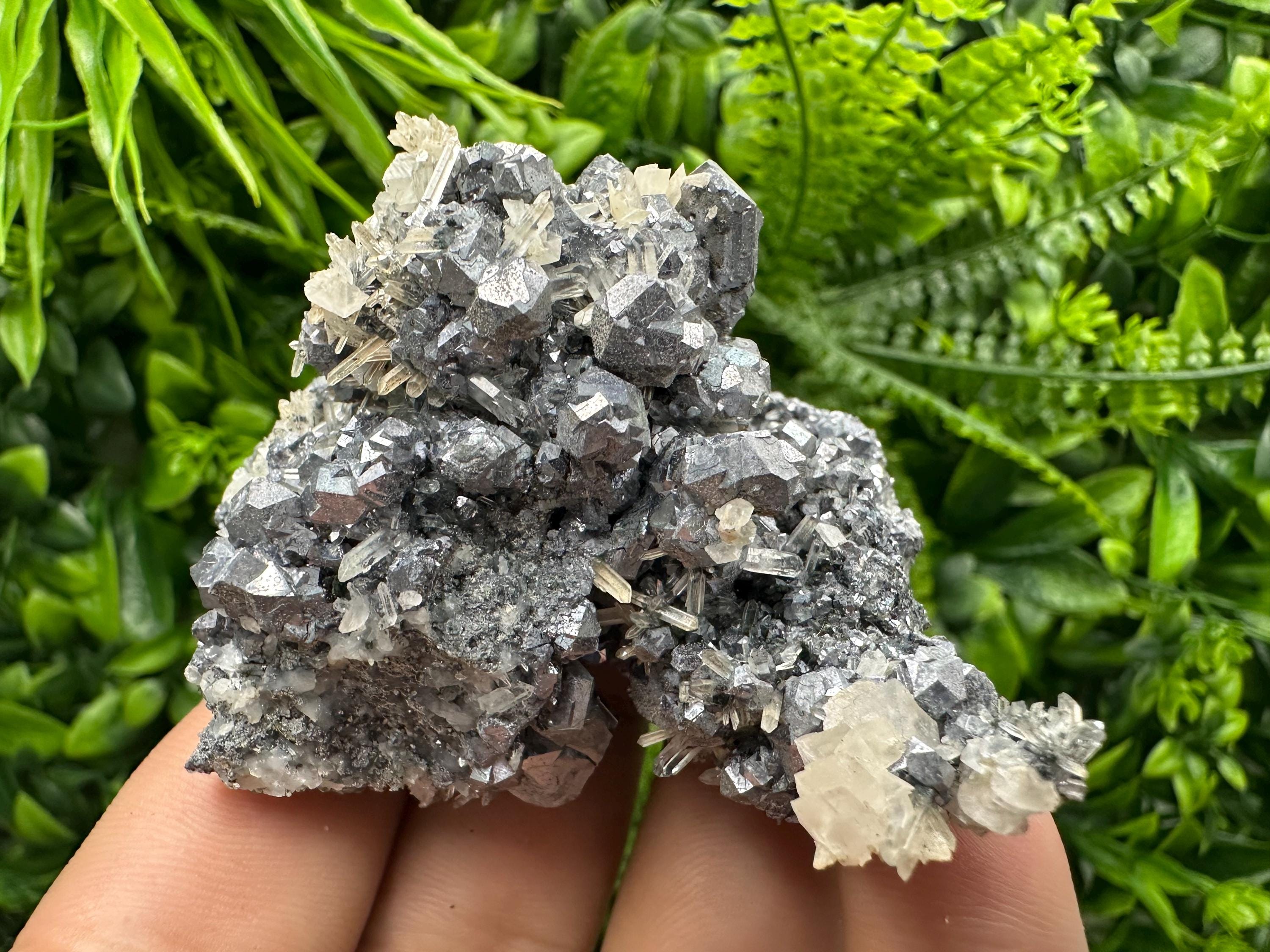 Galena Spinel with Quartz, Calcite, Borieva Mine Mineral Specimen