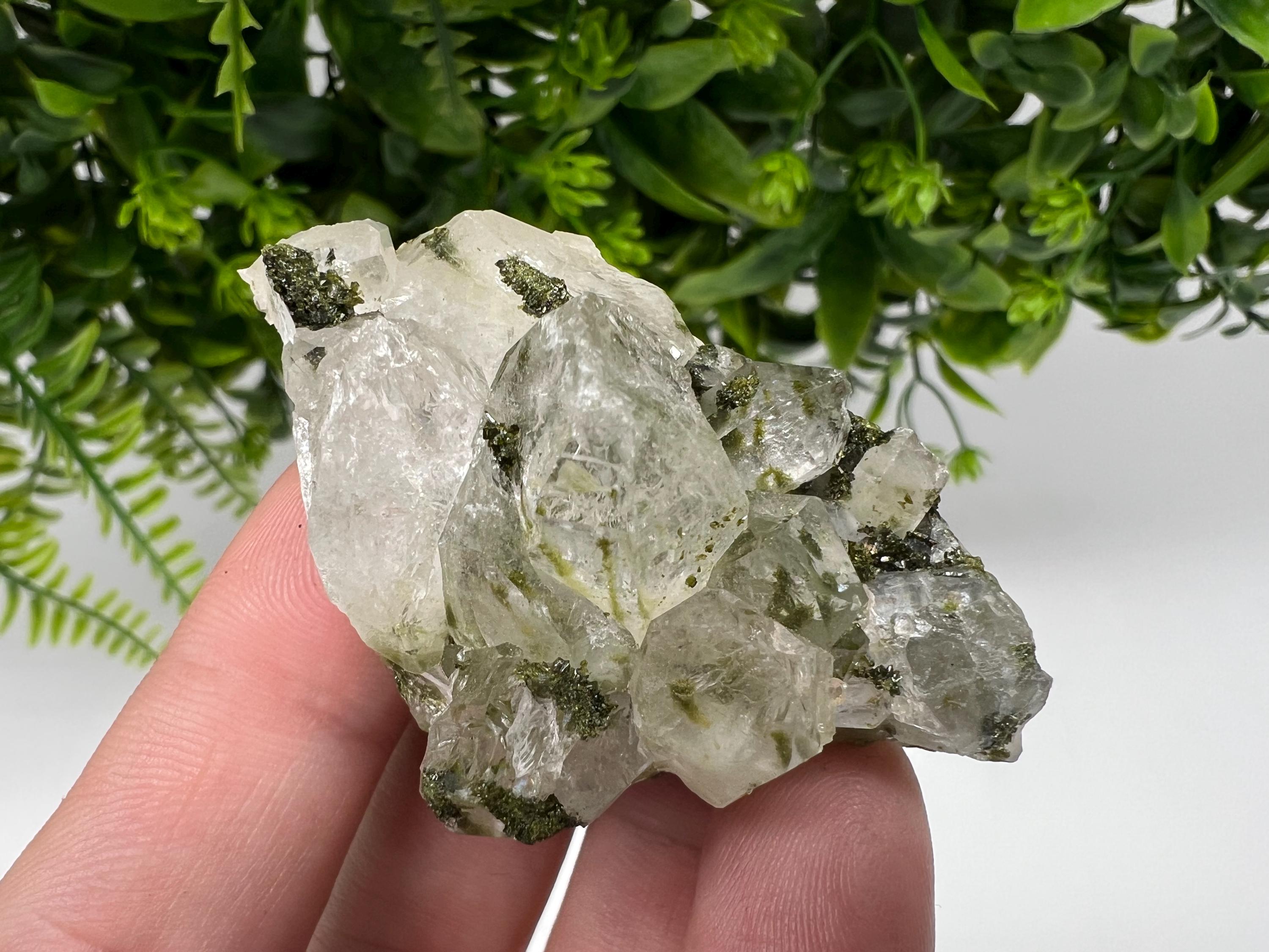 LARGE, Green Epidote with Quartz Crystals - Extremely Sparkly with Rainbows,souvenirs collection stone,gift,decor, Eastern Anatolian, Turkey