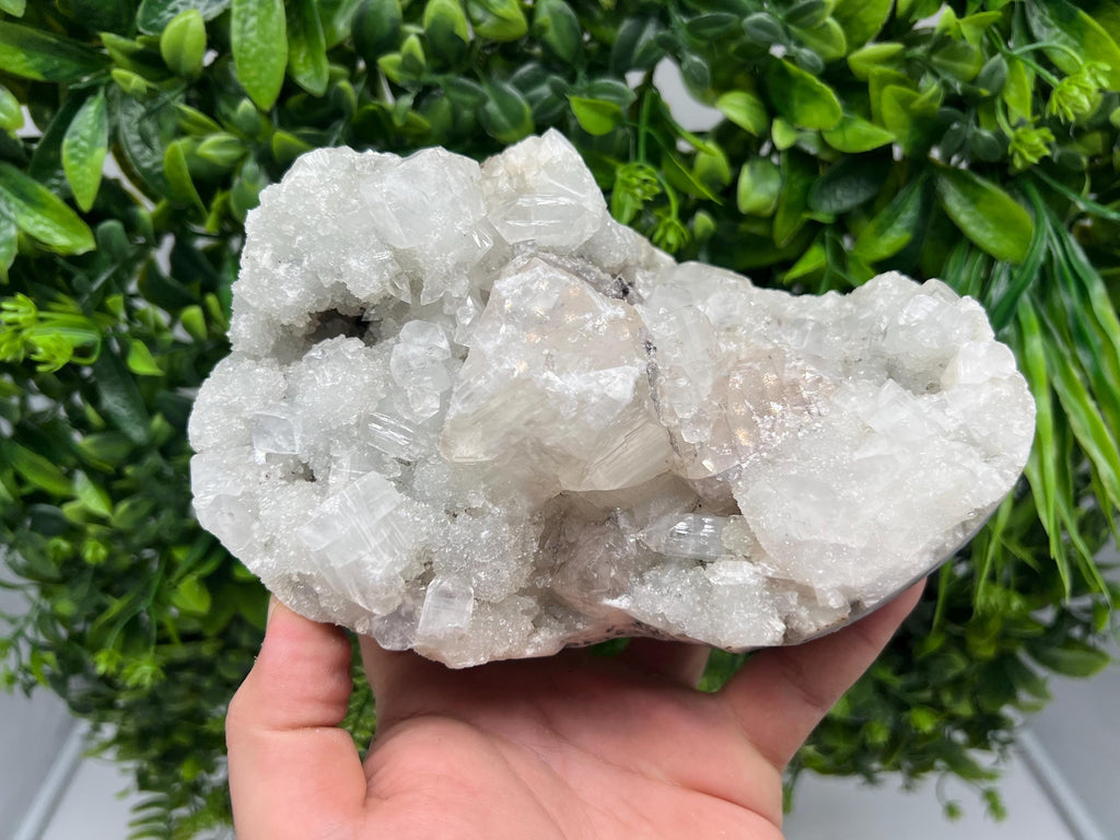 Apophyllite Stilbite Chalcedony Specimen: Natural India Minerals Crystal
