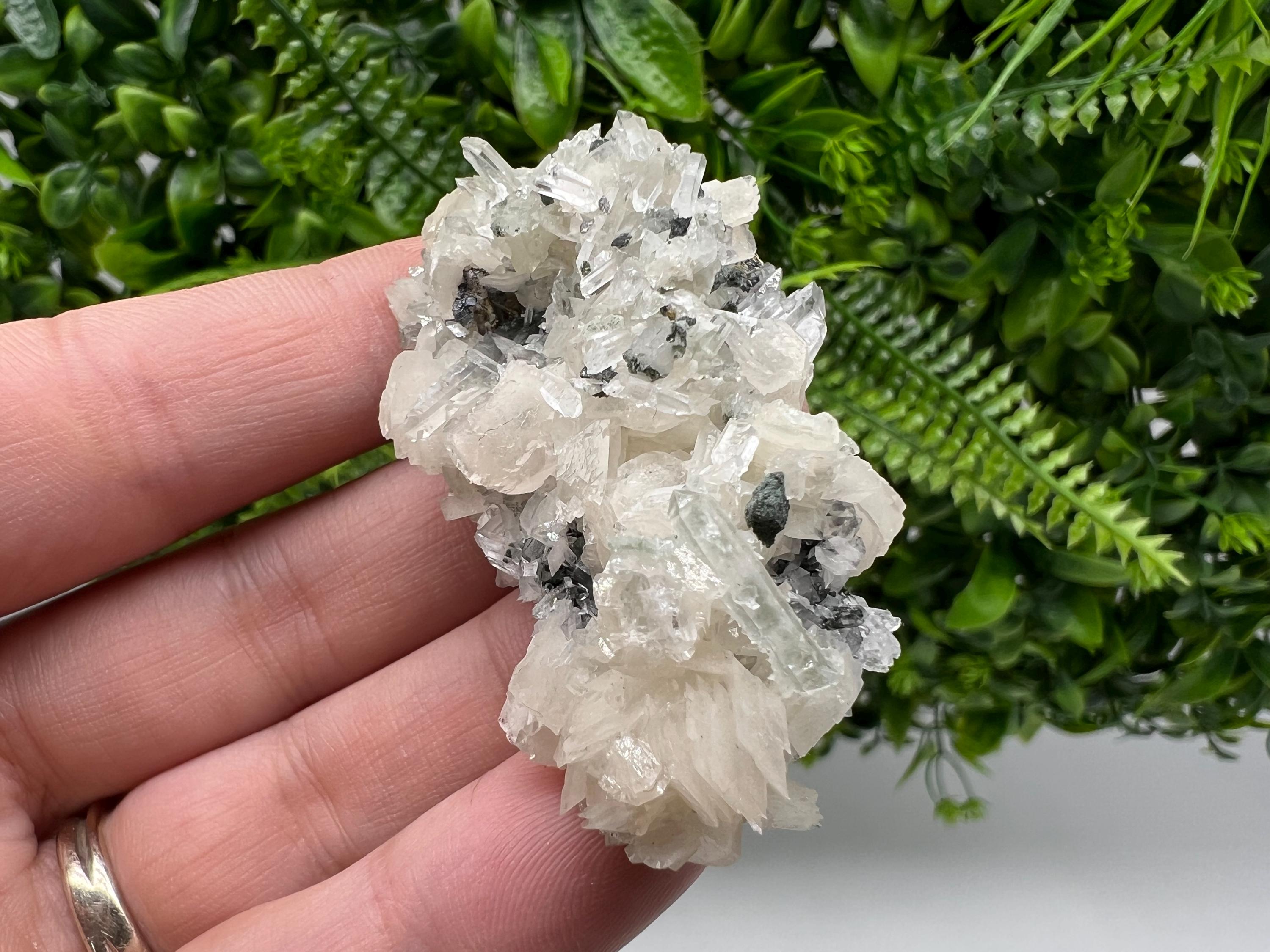Calcite on Quartz, Borieva Mine Mineral Specimen