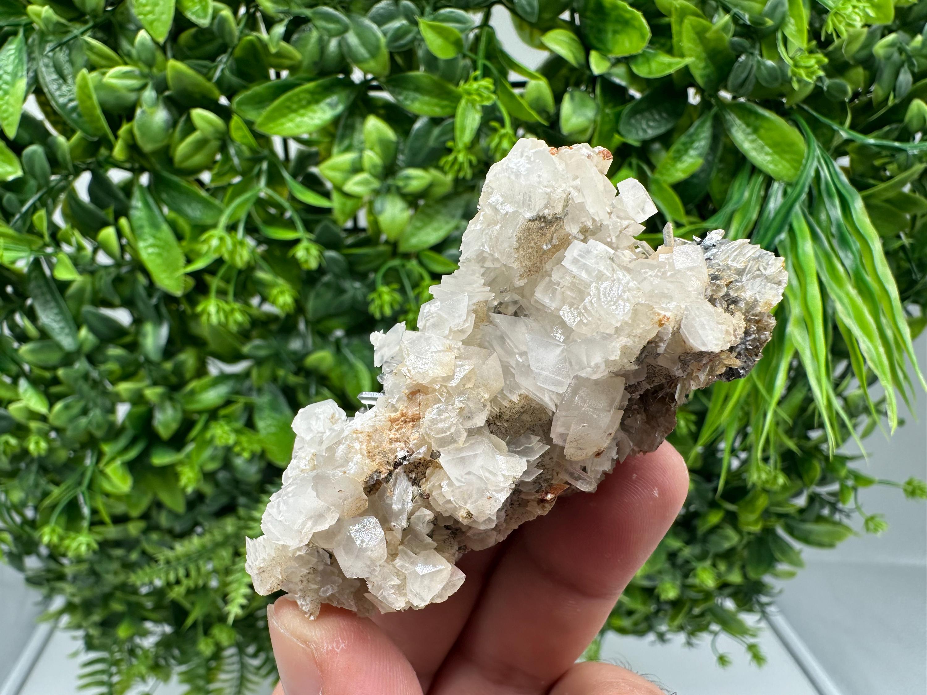 Quartz Crystal with Calcite and Chlorite - Borieva Mine, Bulgaria
