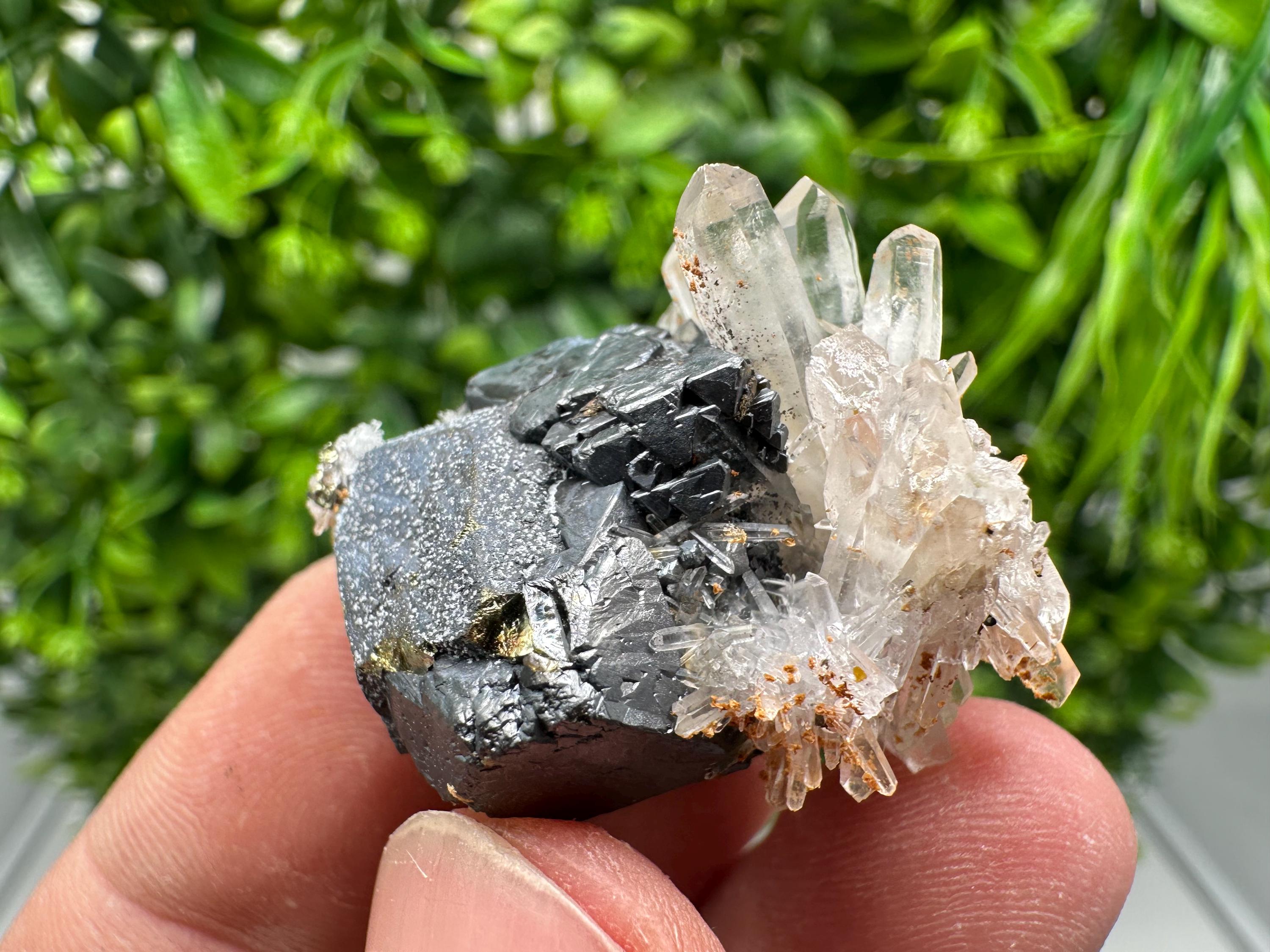 Wonderful Sphalerite Chalcopyrite on  Quartz whit Hematite feom 9 th September mine,Bulgaria,natural,collection mineral specimen,gift
