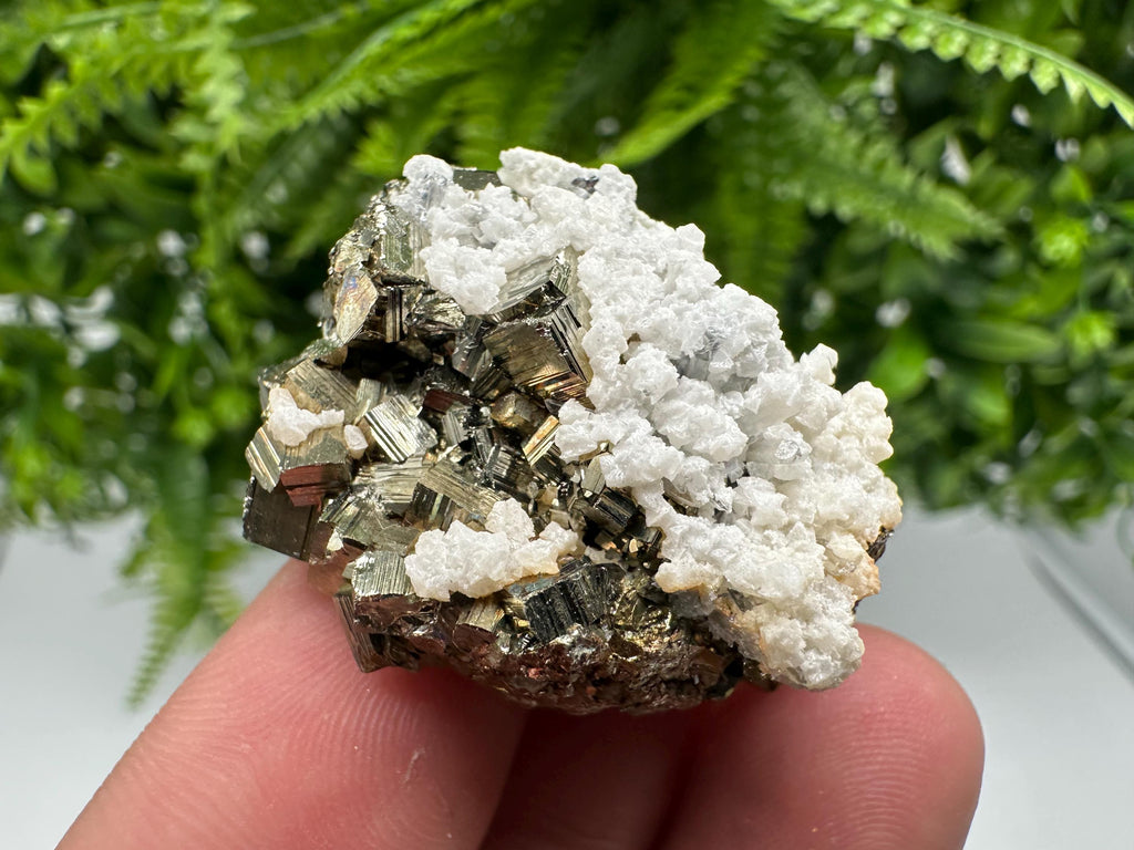 Rainbow Pyrite with Calcite, Natural Minerals Souvenir, Bulgaria
