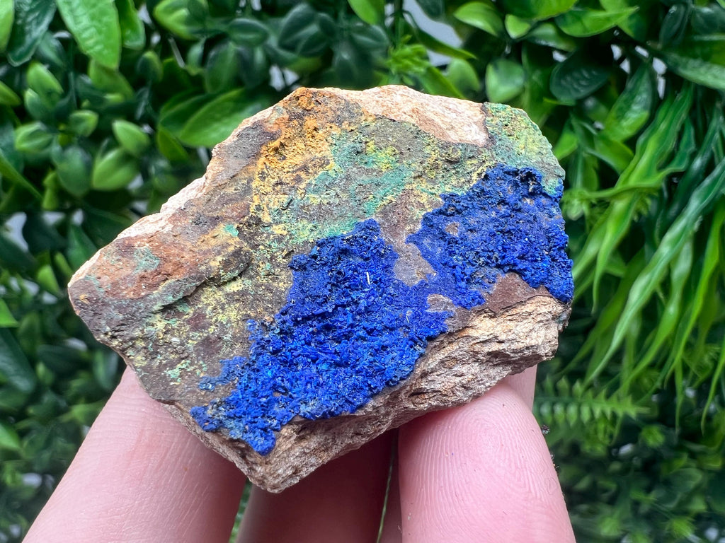Azurite Malachite Mineral Specimen: Moroccan Blue-Green Crystal, Collector Stone