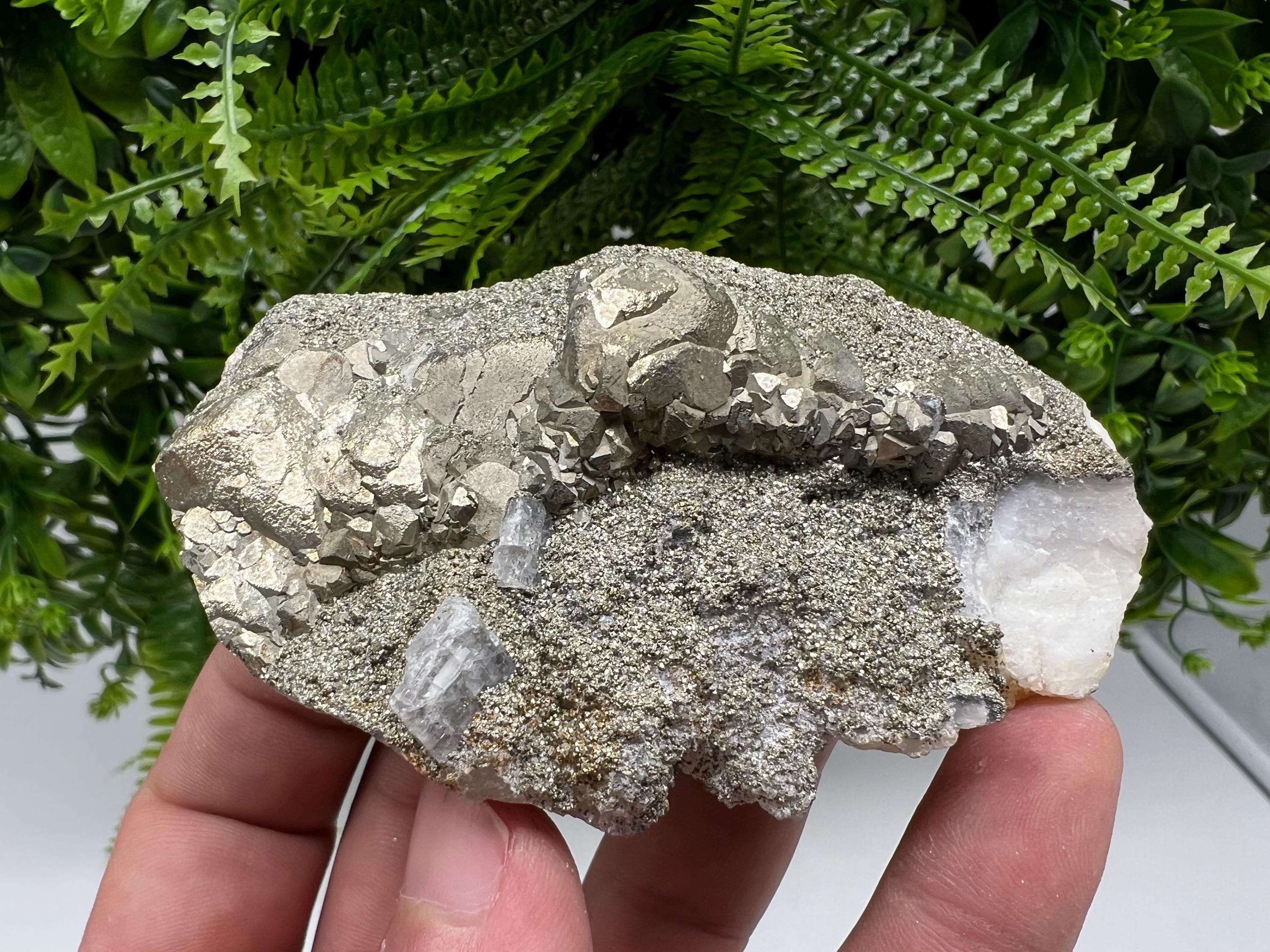 Barite Marcasite Cluster on Chalcedony - Androvo Mine Bulgaria