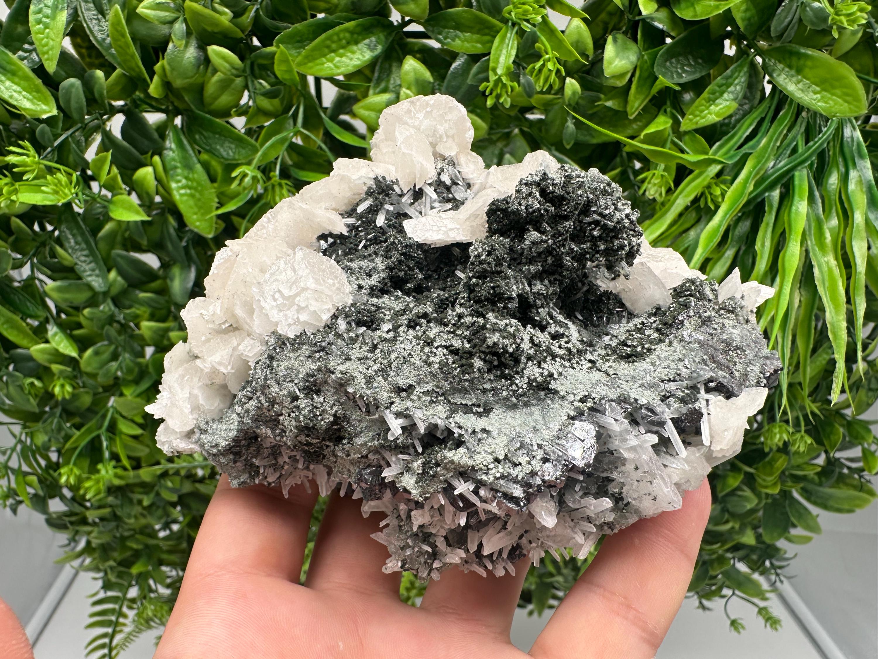 Quartz with Calcite and Chlorite Specimen, Borieva Mine, Bulgaria