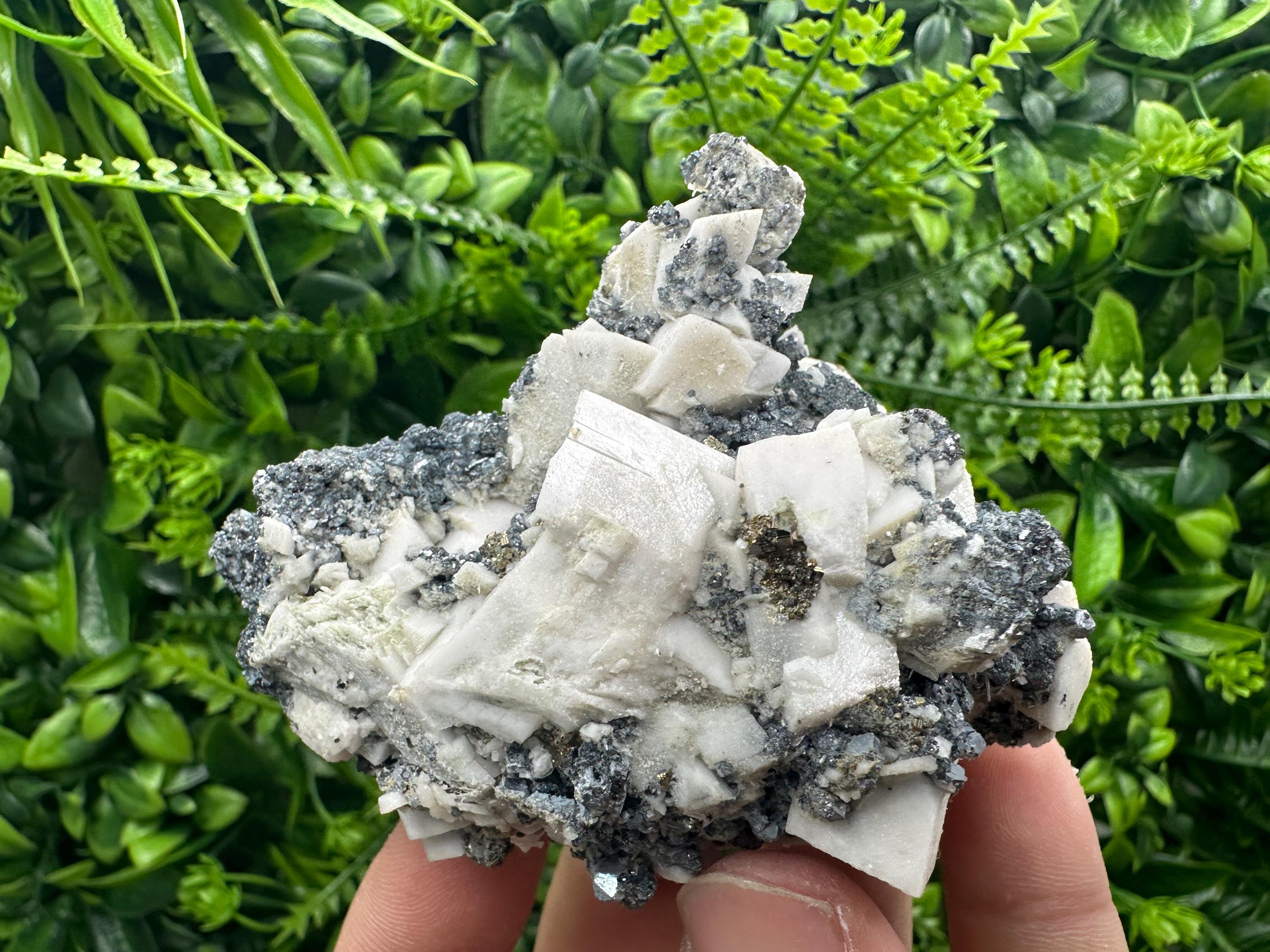 Calcite Pyrite Sphalerite Specimen: Borieva Mine Mineral Decor