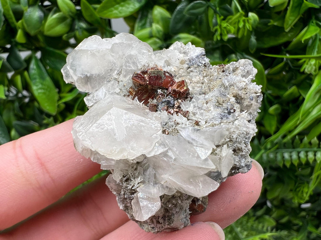 Wonderful Red Pyrite,Calcite on Quartz from Borieva mine,Madan,Bulgaria,natural,collectible mineral specimen,home decor stone,gift minerals