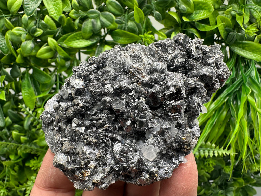 Sphalerite on Green Quartz, Borieva Mine Mineral Specimen