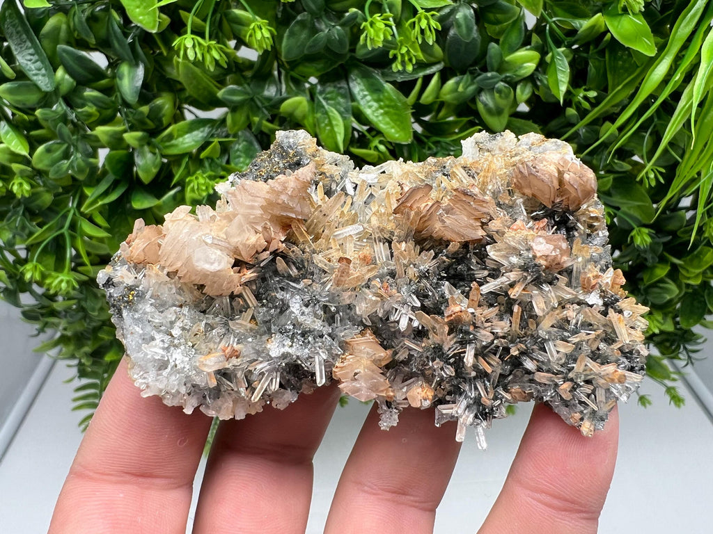 Wonderful Calcite on Quartz white Sphalerite, from Borieva mine,Bulgaria,natural,collection mineral specimen,Home decor crystal,gift,healing