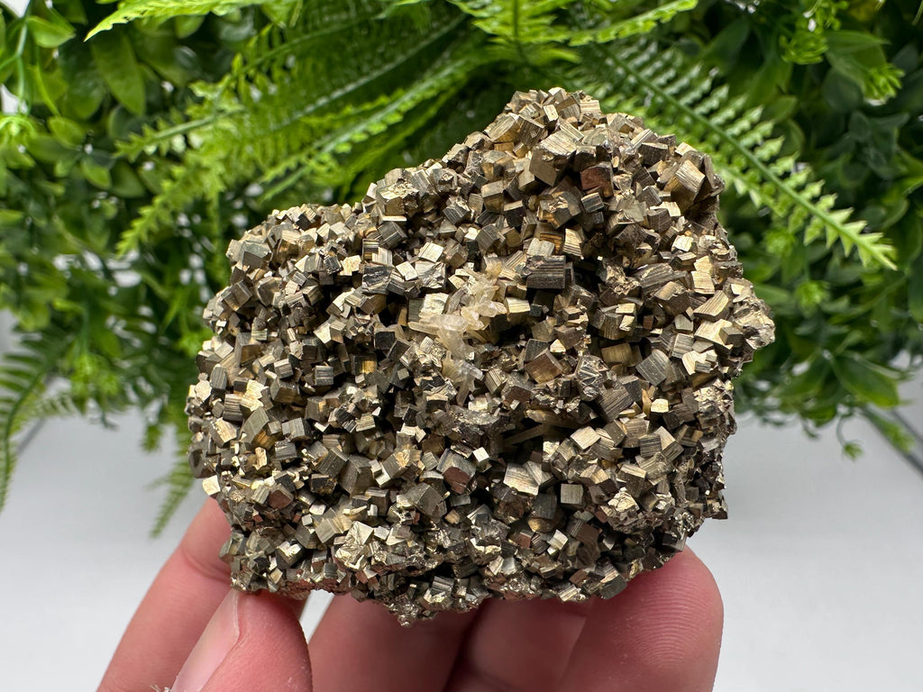 Rainbow Pyrite with Calcite, Natural Mineral Souvenir