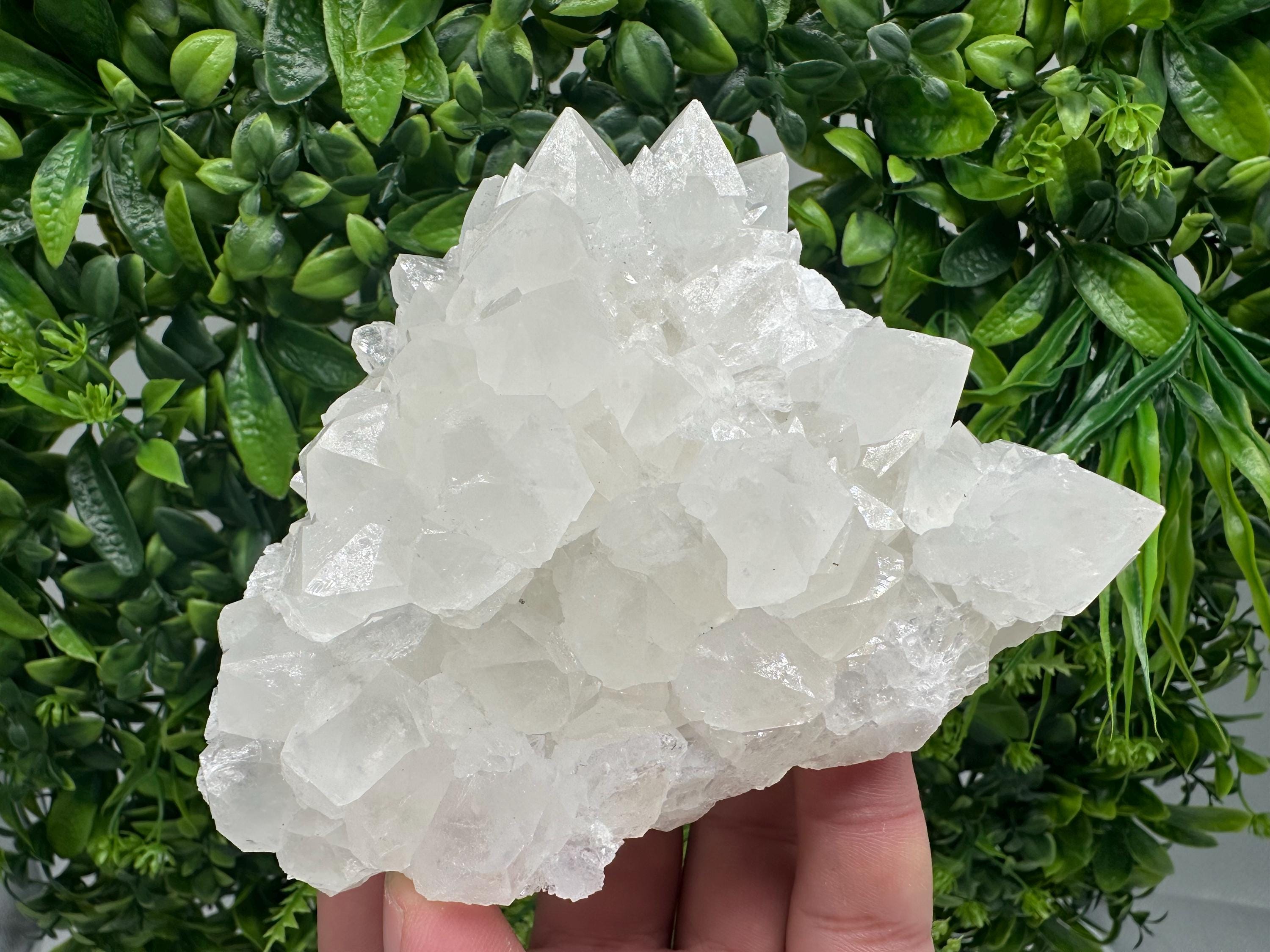 Transparent Chlorite Quartz Crystal Cluster - Madan, Bulgaria