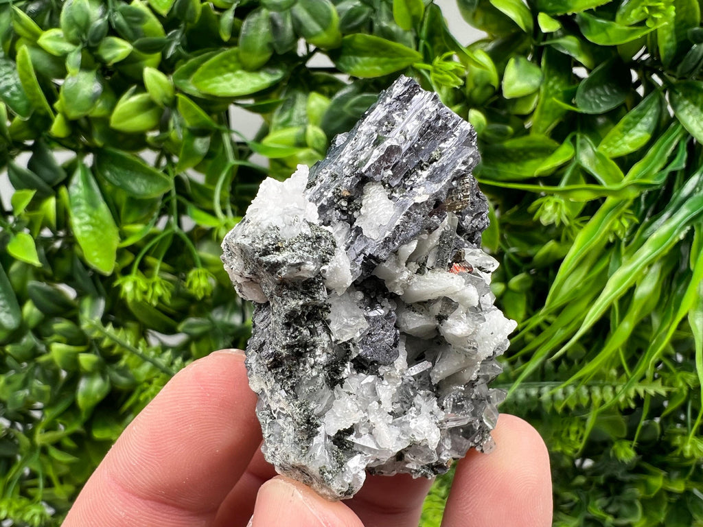 Galena Chalcopyrite on Calcite and Quartz, Natural Mineral Collection, Borieva Bulgaria