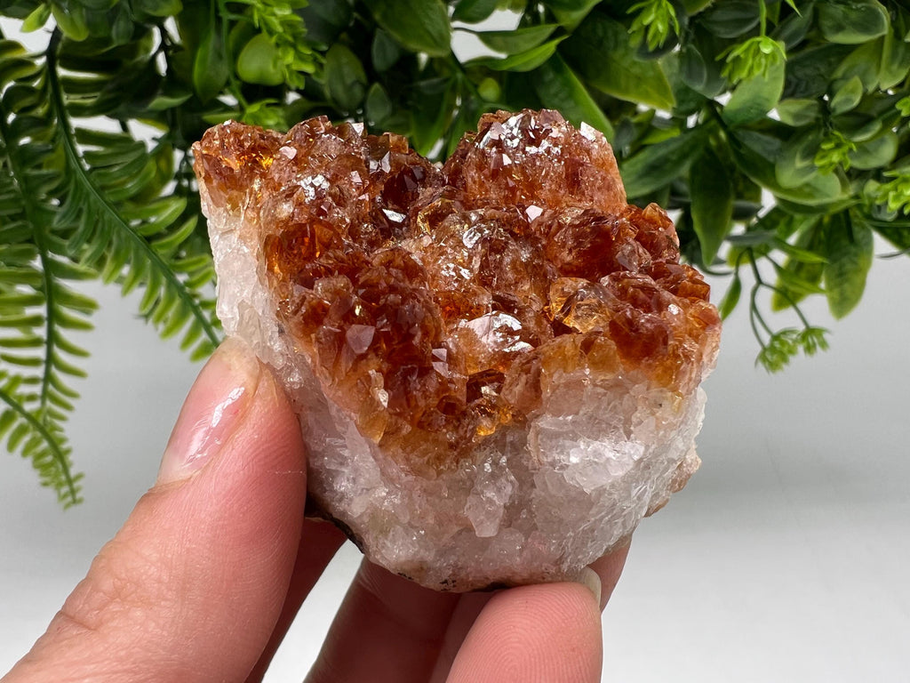Citrine Crystal with Hematite Inclusions: Natural Phantom Cluster