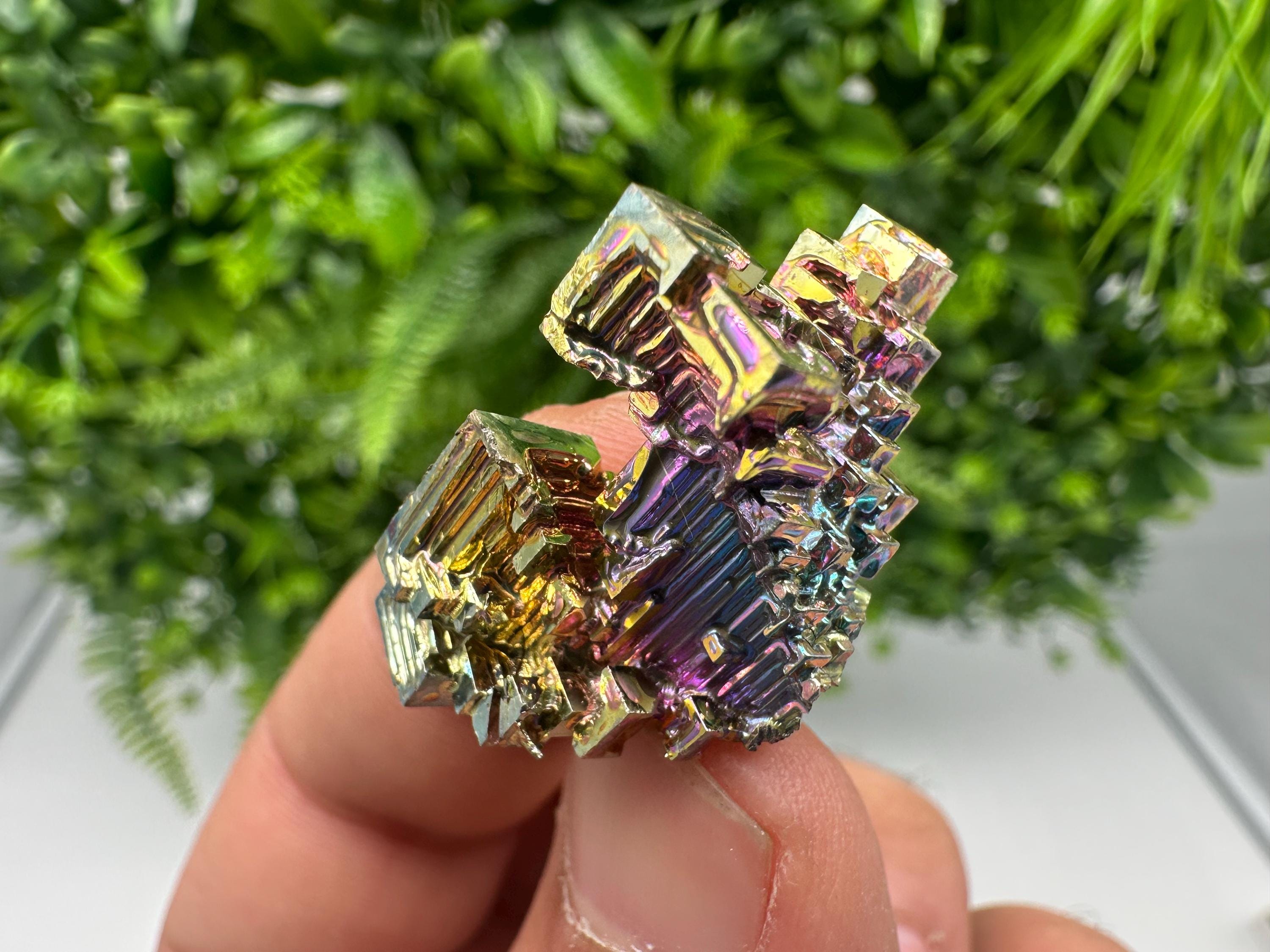 Rainbow Bismuth Crystal: Rare Gemstone Collection Piece