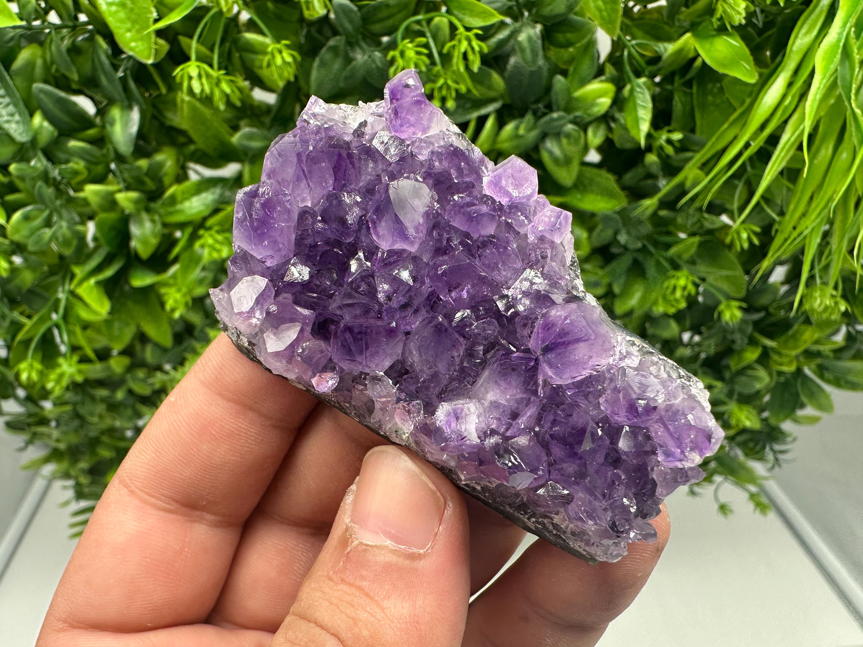 Natural Purple Amethyst Crystal Cluster, Uruguay, Home Decor