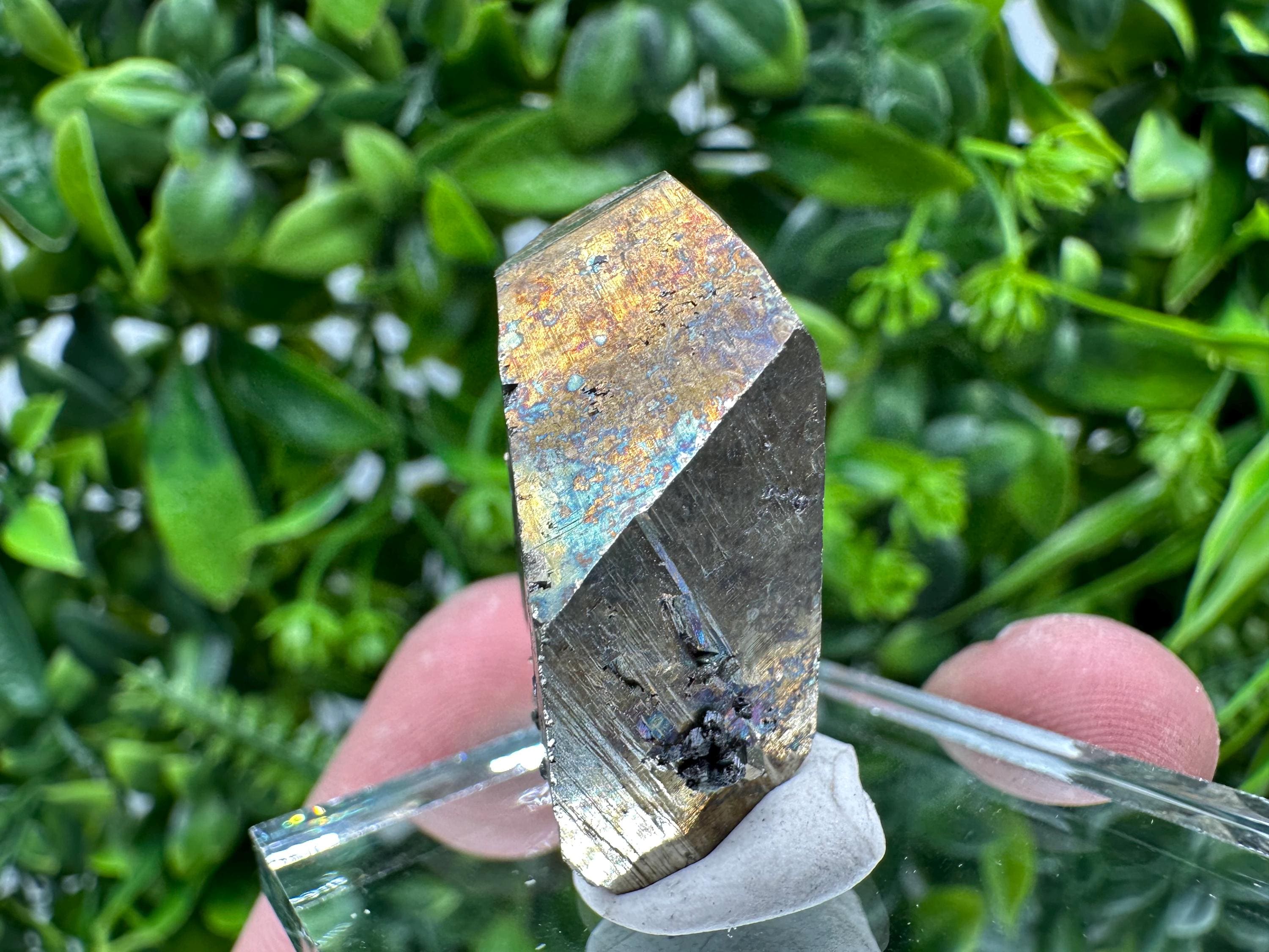 Rare Rainbow Pyrite Crystal Cluster - Borieva Mine, Bulgaria