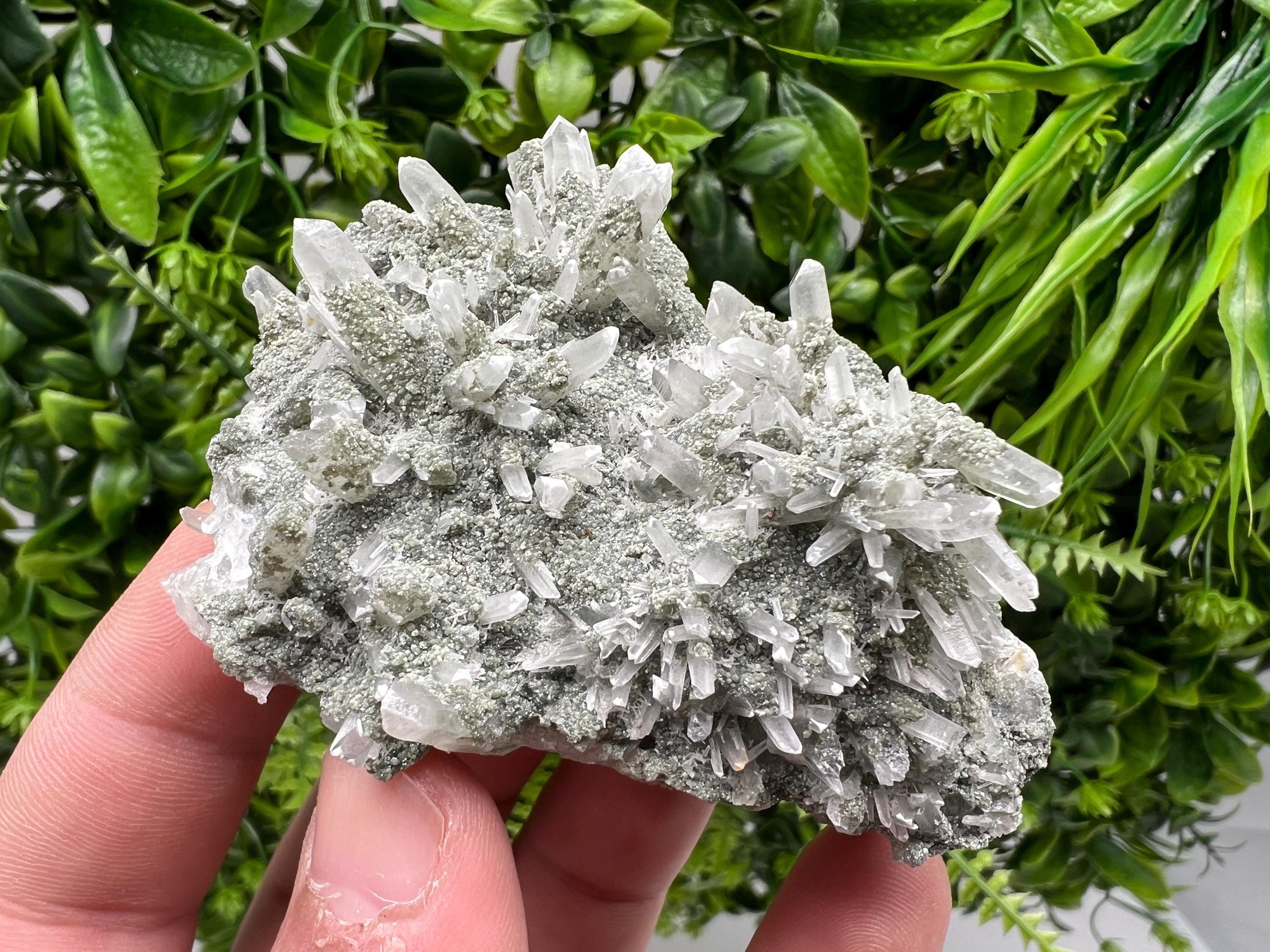 Green Quartz Specimen: Chlorite and Sphalerite Inclusions, Madan Bulgaria