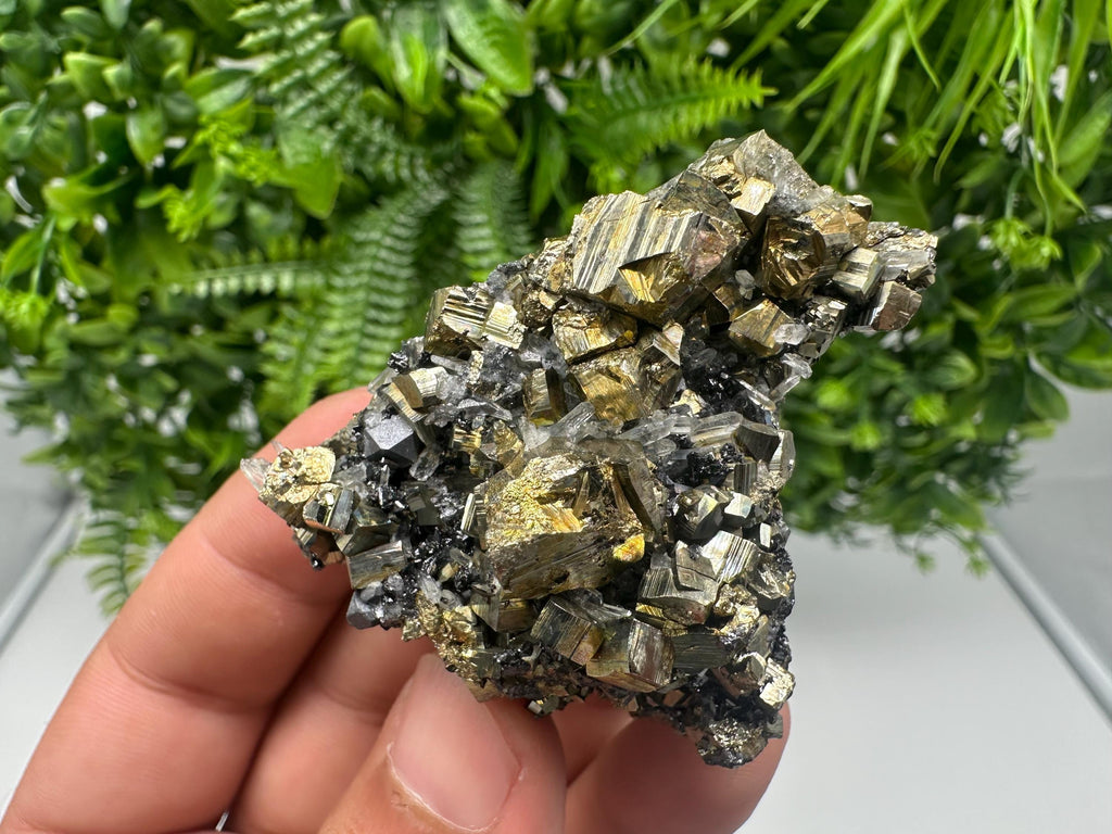 Transparent Quartz whit Rainbow Pyrite Djurcovo Laki Bulgaria natural minerals souvenir crystal stone gift minerals collection rock