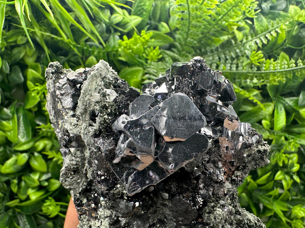 Shiny Galena Sphalerite on Quartz: Natural Mineral Souvenir